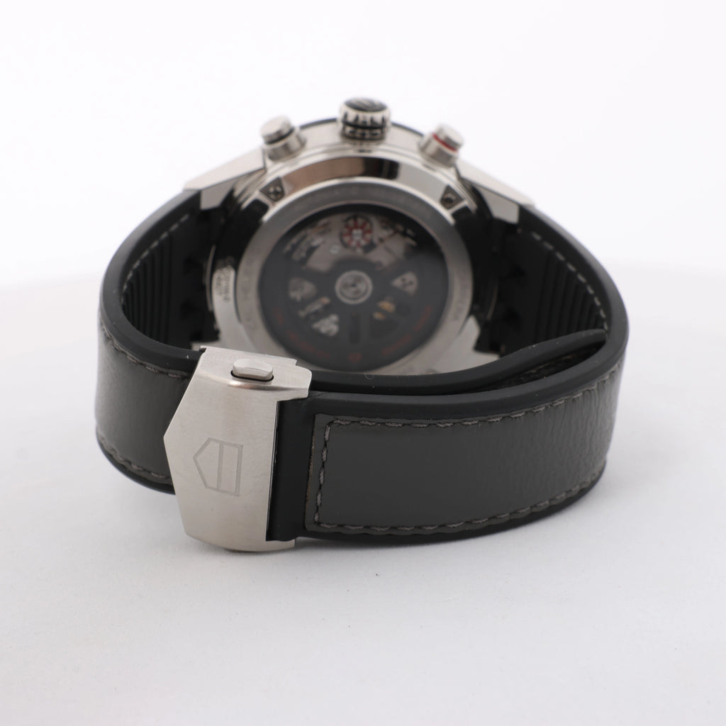 TAG Heuer Carrera Calibre HEUER 01 WZH6827 CAR201W-0 SS & Leather AT Gray-Face