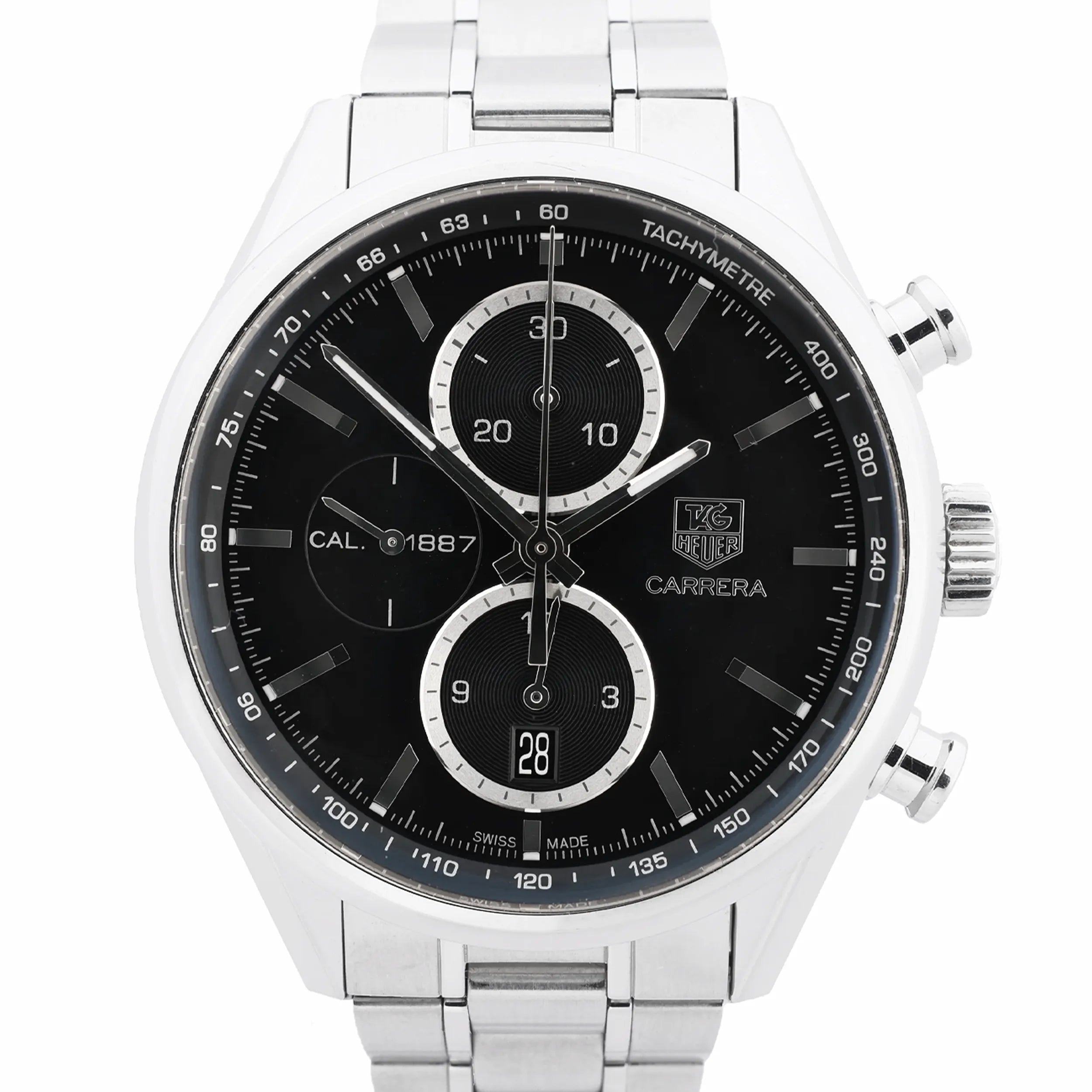 TAG Heuer Carrera CAR2110-4 RUA1917 SS AT Watch with Black Dial