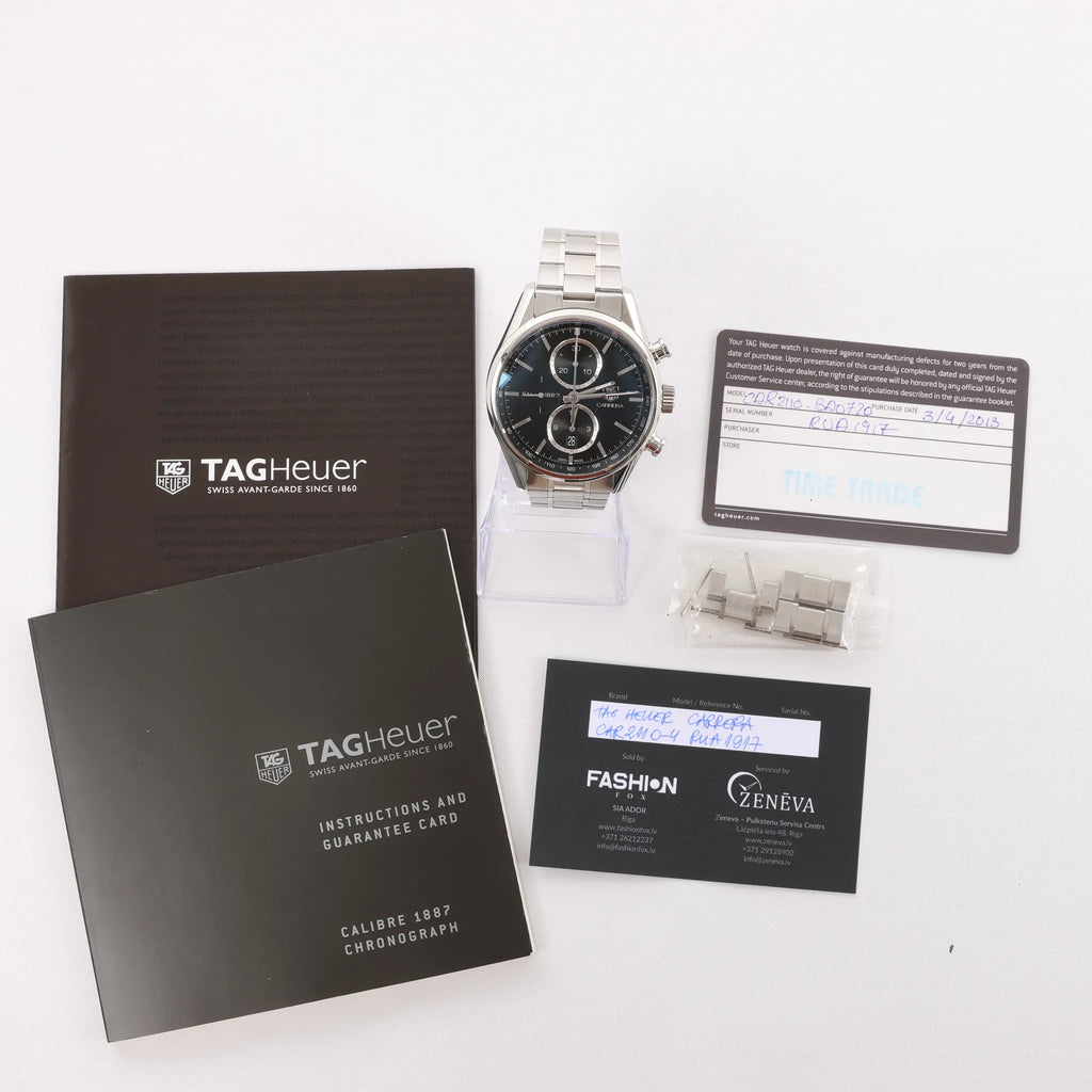 TAG Heuer Carrera CAR2110-4 RUA1917 SS AT Watch with Black Dial