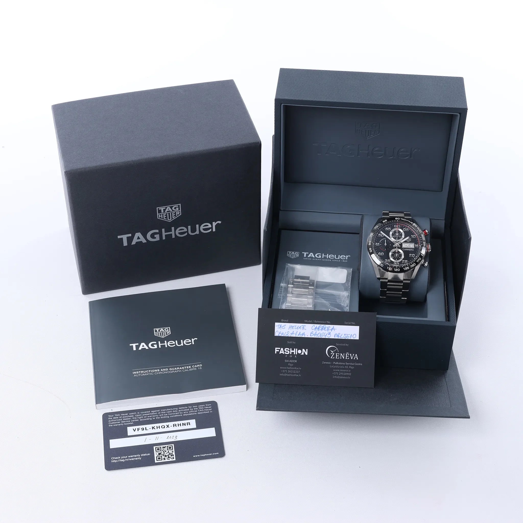 TAG Heuer Carrera CBN2A1AA.BA0643 BRL5610 SS AT Watch with Black Dial