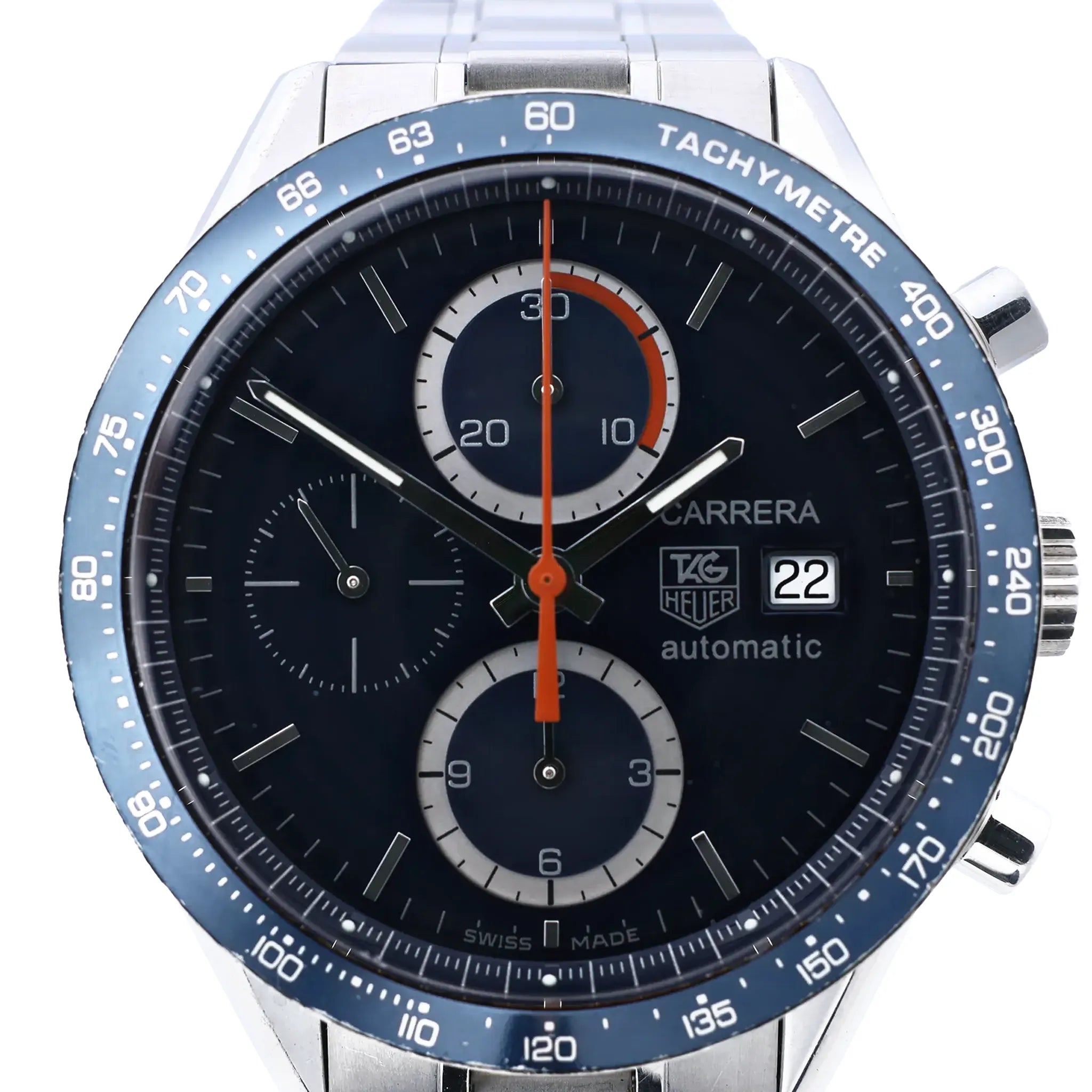 TAG Heuer Carrera CV2015.BA0786 VF3969 SS AT Watch with Blue Dial