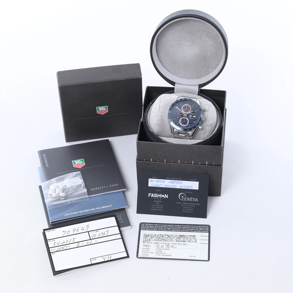 TAG Heuer Carrera CV2015.BA0786 VF3969 SS AT Watch with Blue Dial