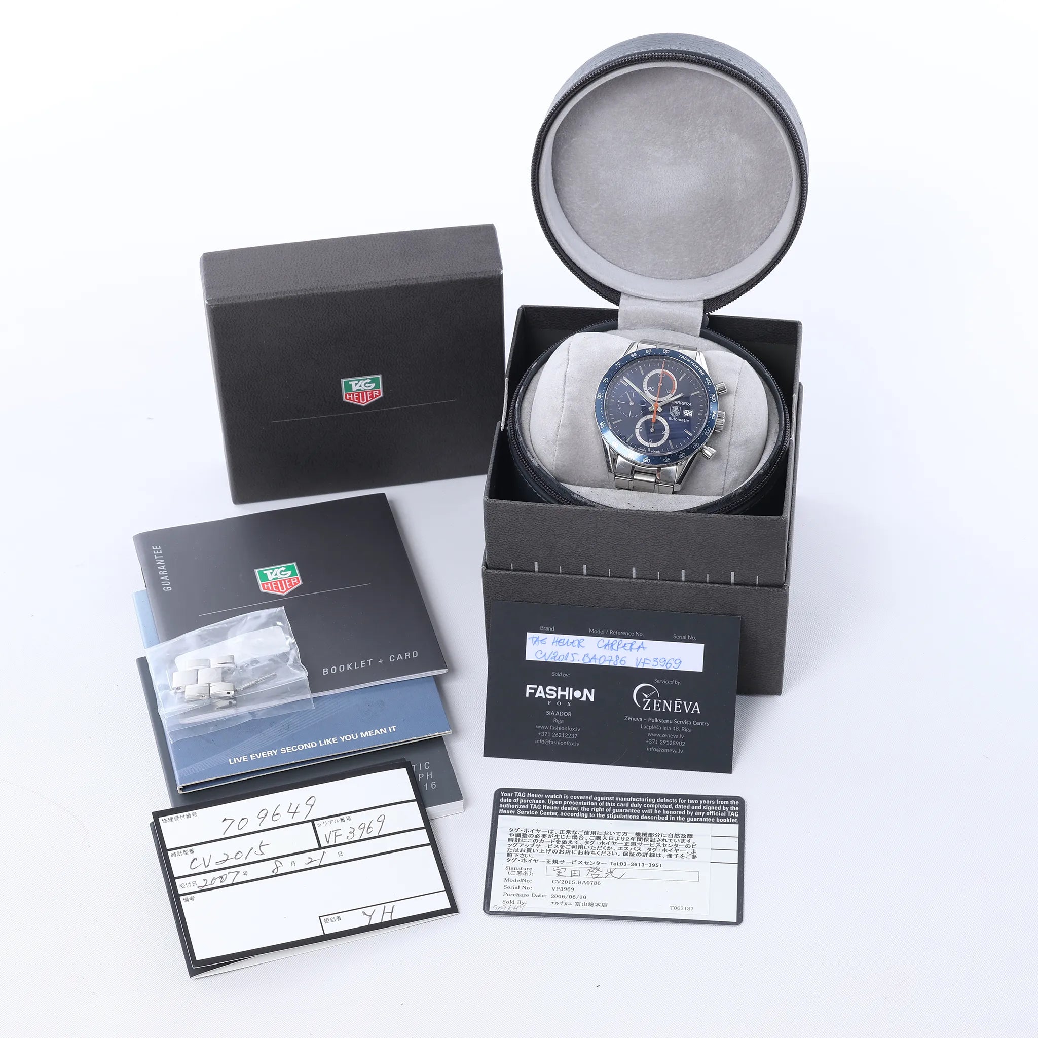 TAG Heuer Carrera CV2015.BA0786 VF3969 SS AT Watch with Blue Dial