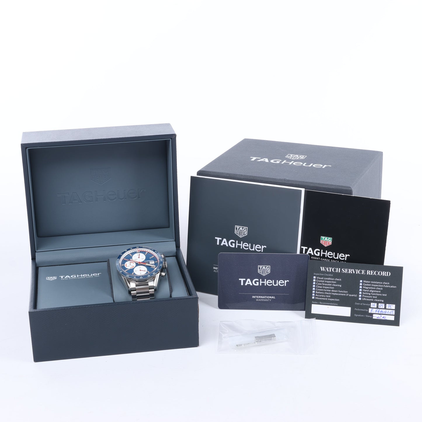 TAG Heuer Carrera CV201AR.BA0715 WAC2249 SS AT Uhr mit blauem Zifferblatt