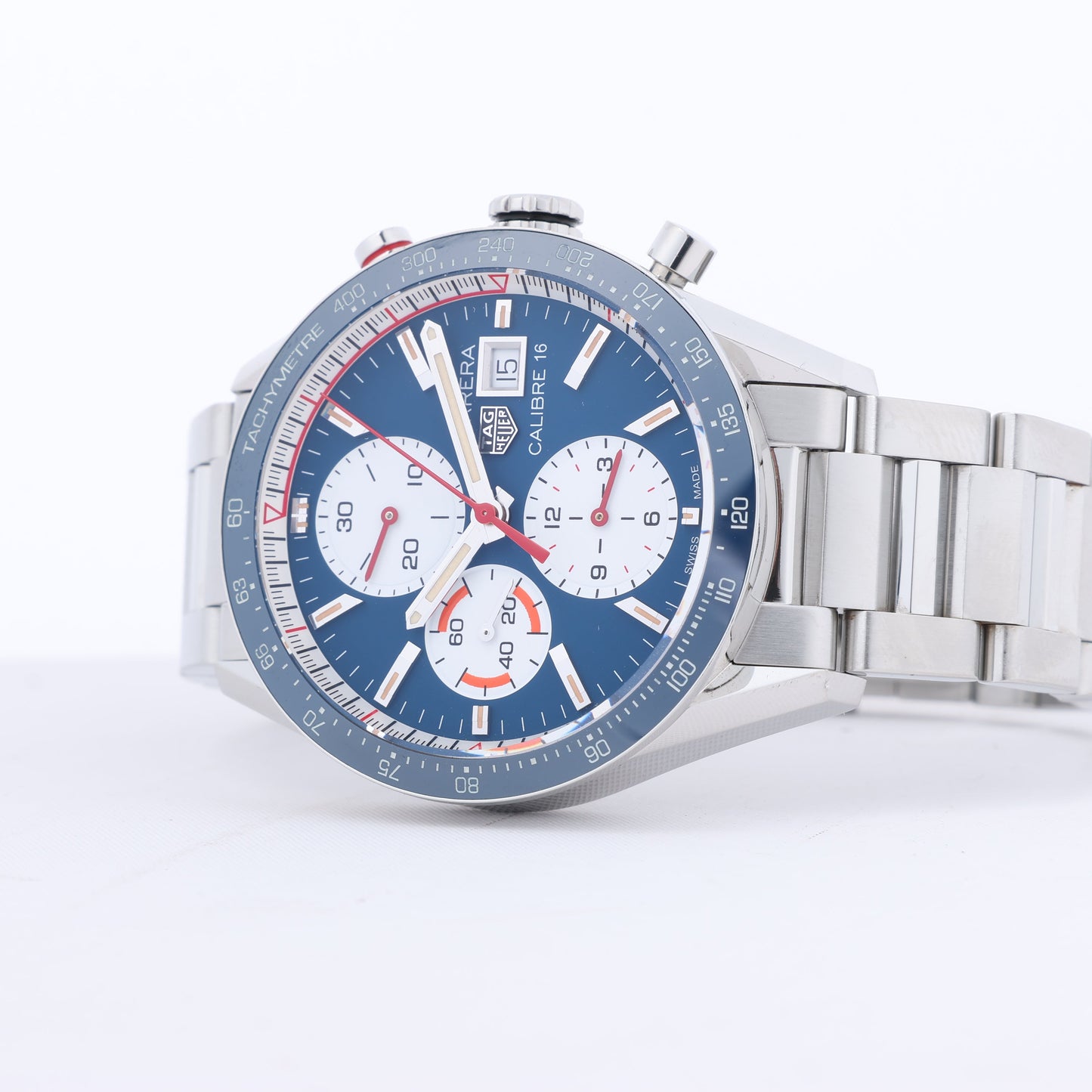 TAG Heuer Carrera CV201AR.BA0715 WAC2249 SS AT Uhr mit blauem Zifferblatt
