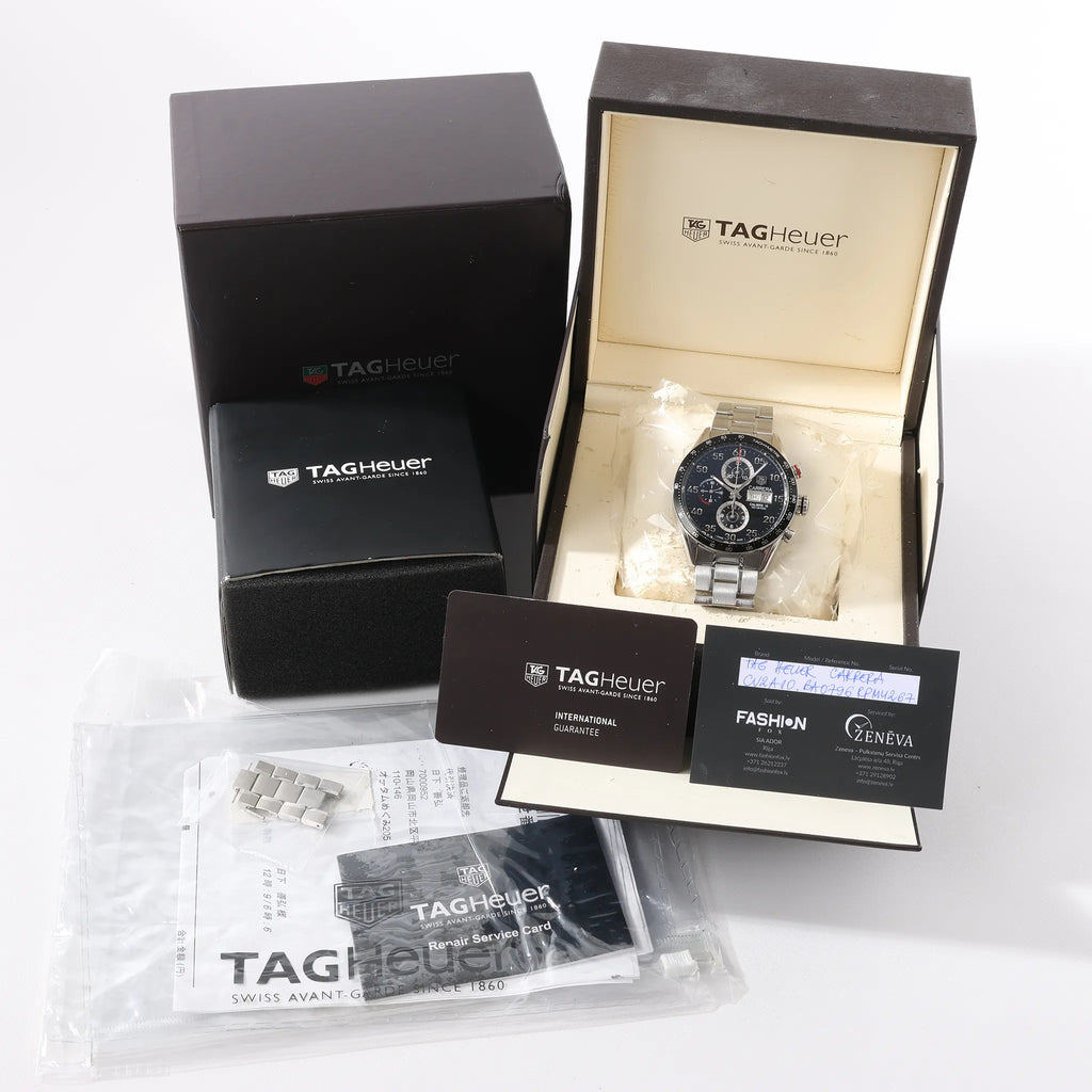 TAG Heuer Carrera Calibre 16 CV2A10.BA0796 RPM4267 SS AT Watch with Black Dial