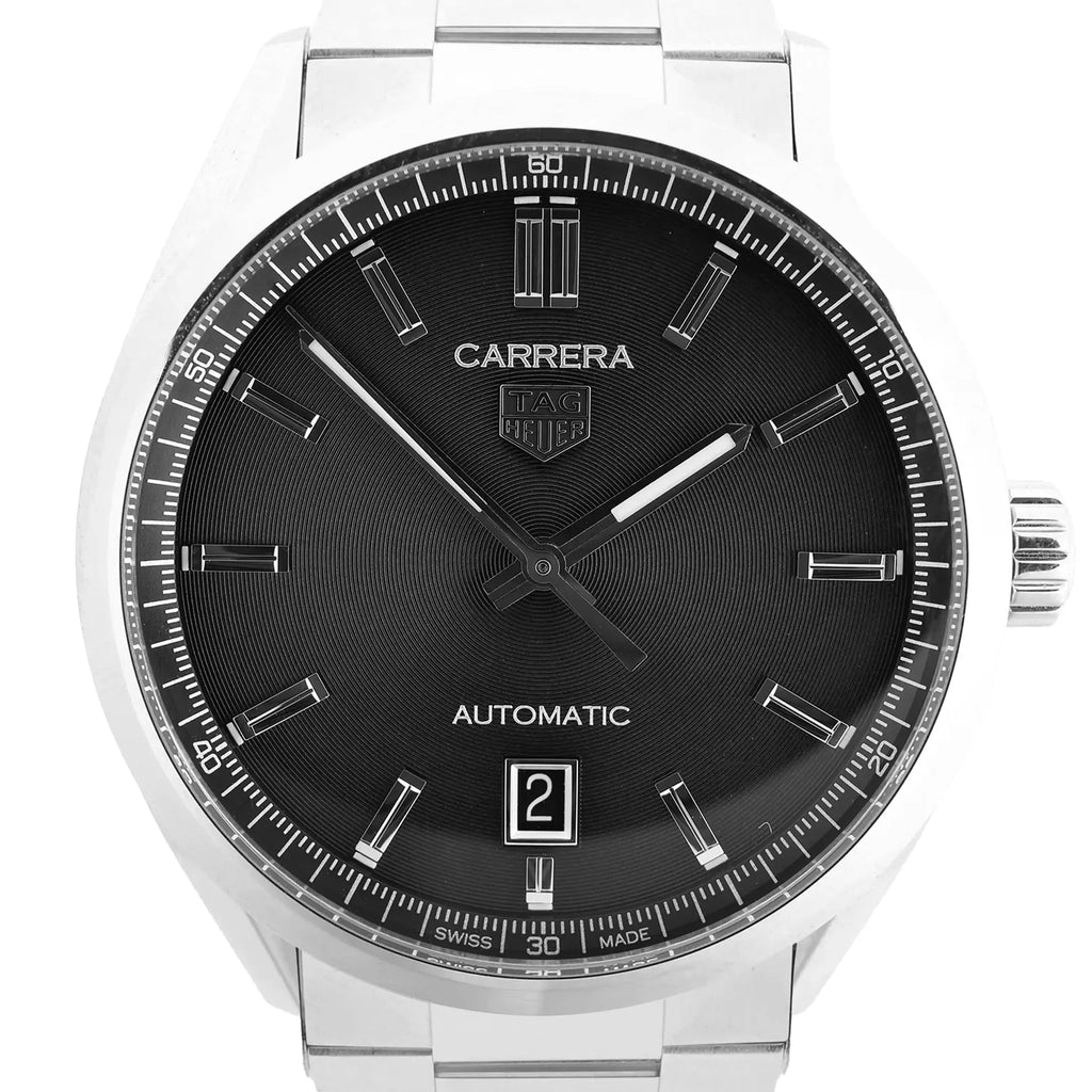 TAG Heuer Carrera Calibre 5  WBN2110 BEG0987 SS AT Watch with Black Dial
