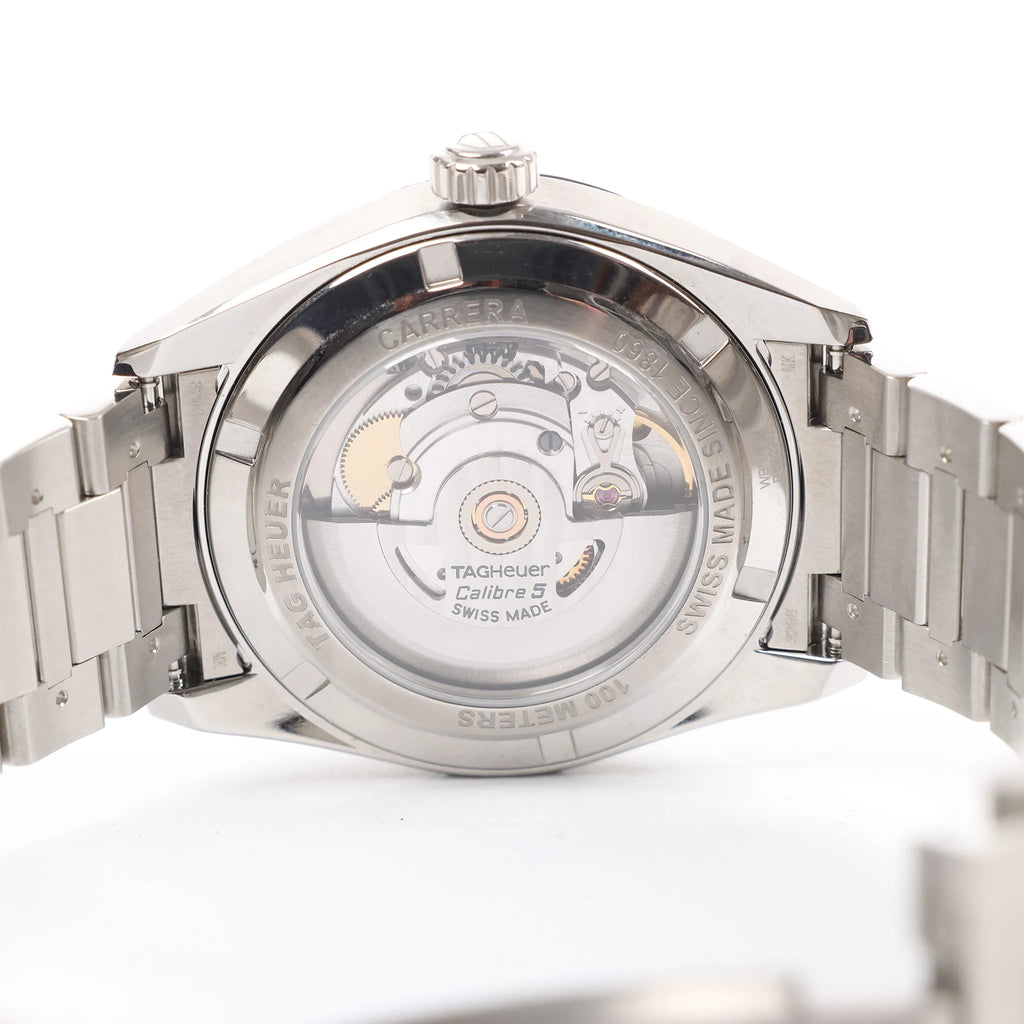 TAG Heuer Carrera Calibre 5  WBN2110 BEG0987 SS AT Watch with Black Dial