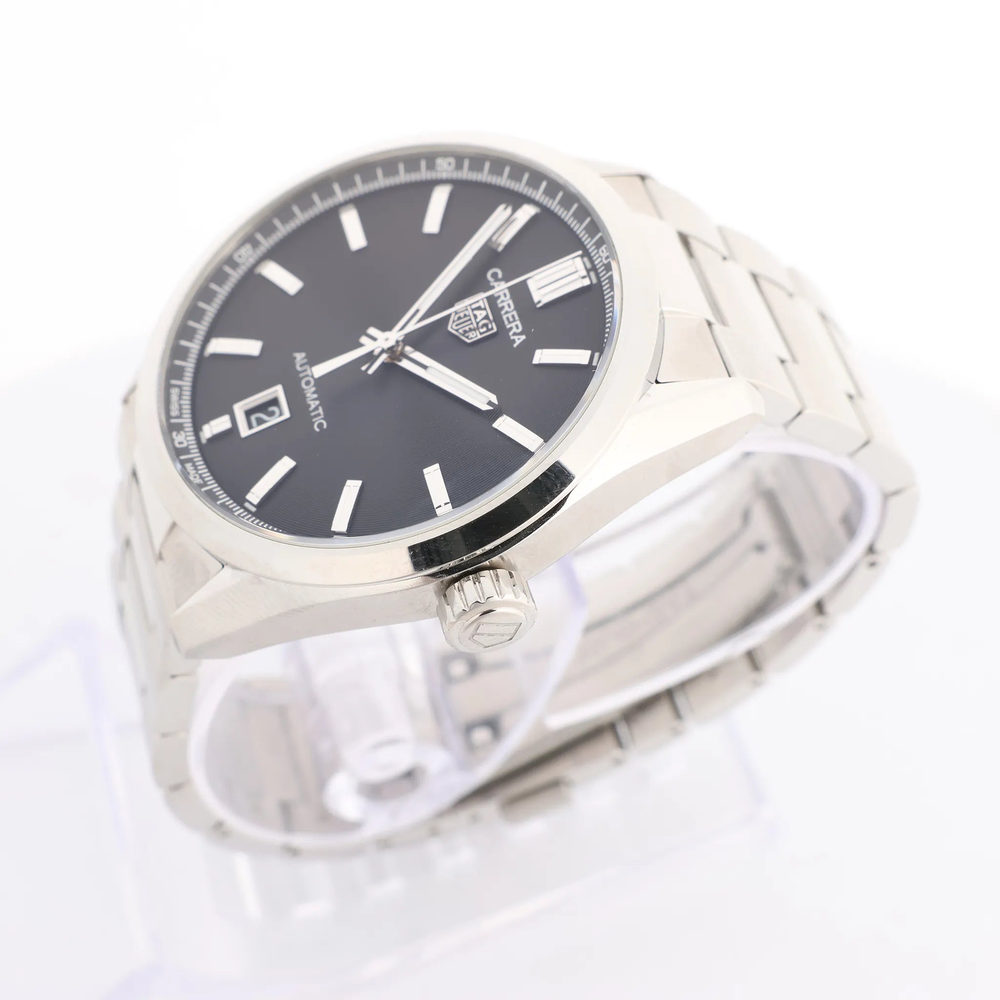 TAG Heuer Carrera Calibre 5  WBN2110 BEG0987 SS AT Watch with Black Dial