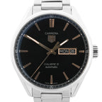 TAG Heuer Carrera Calibre 5 WAR201C-1 WMF4244 SS AT Watch with Black Dial