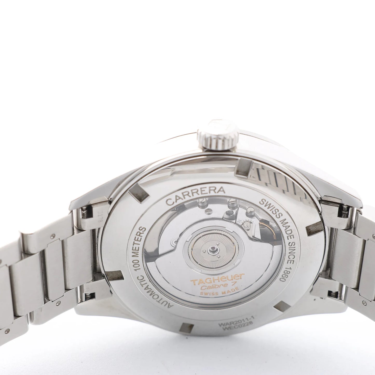 TAG Heuer Carrera Calibre 7 Twin Time WAR2011.BA0723 WEC0228 SS AT Silbernes Zifferblatt