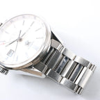 TAG Heuer Carrera Calibre 7 Twin time WAR2011.BA0723 WEC0228 SS AT Silver-Face Watch