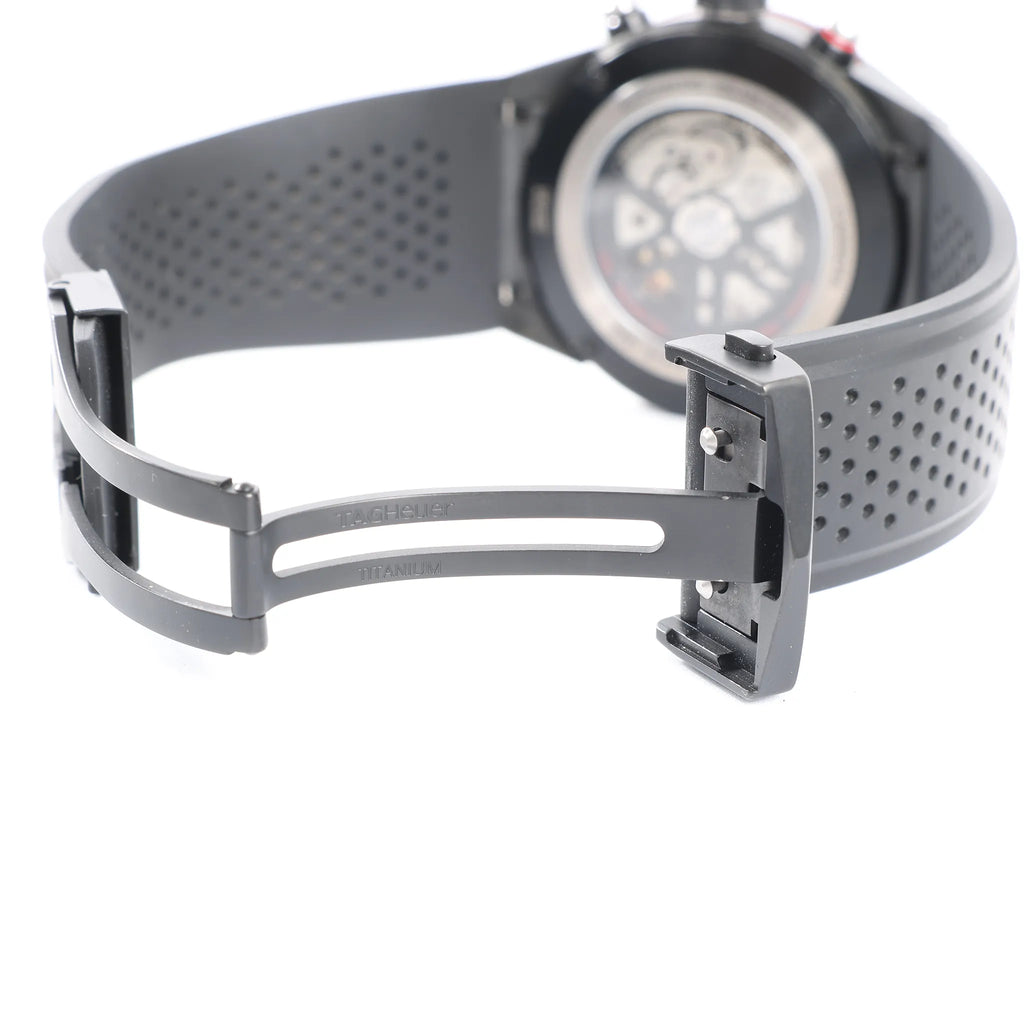TAG Heuer Carrera Calibre Heuer 02 CBG2A91.FT6173 RTS7665 Carbon SS & Rubber AT Watch with Black Skeleton Dial