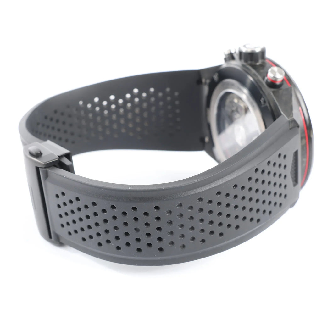TAG Heuer Carrera Calibre Heuer 02 CBG2A91.FT6173 RTS7665 Carbon SS & Rubber AT Watch with Black Skeleton Dial