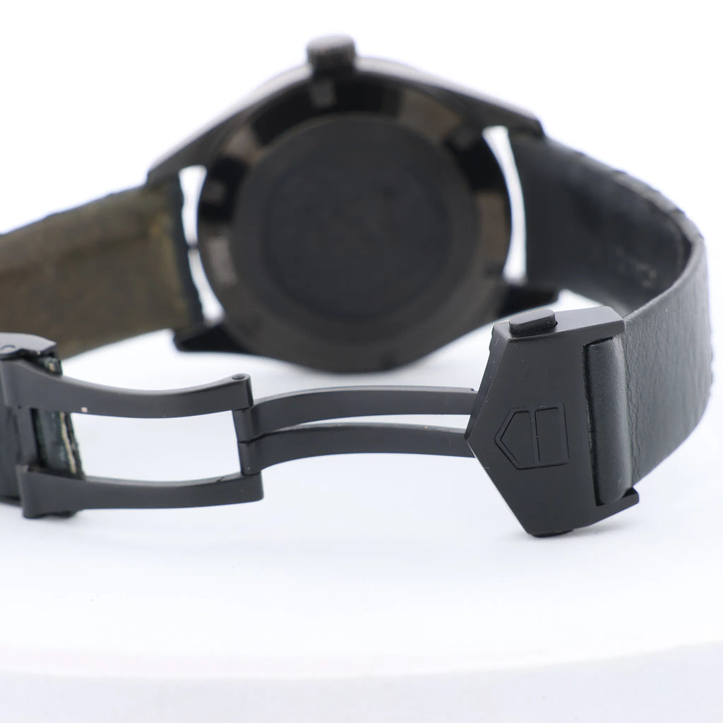 TAG Heuer Carrera Delevingne Editions WAR101A WWM4561 SS x Leather QZ Watch with Gray Dial