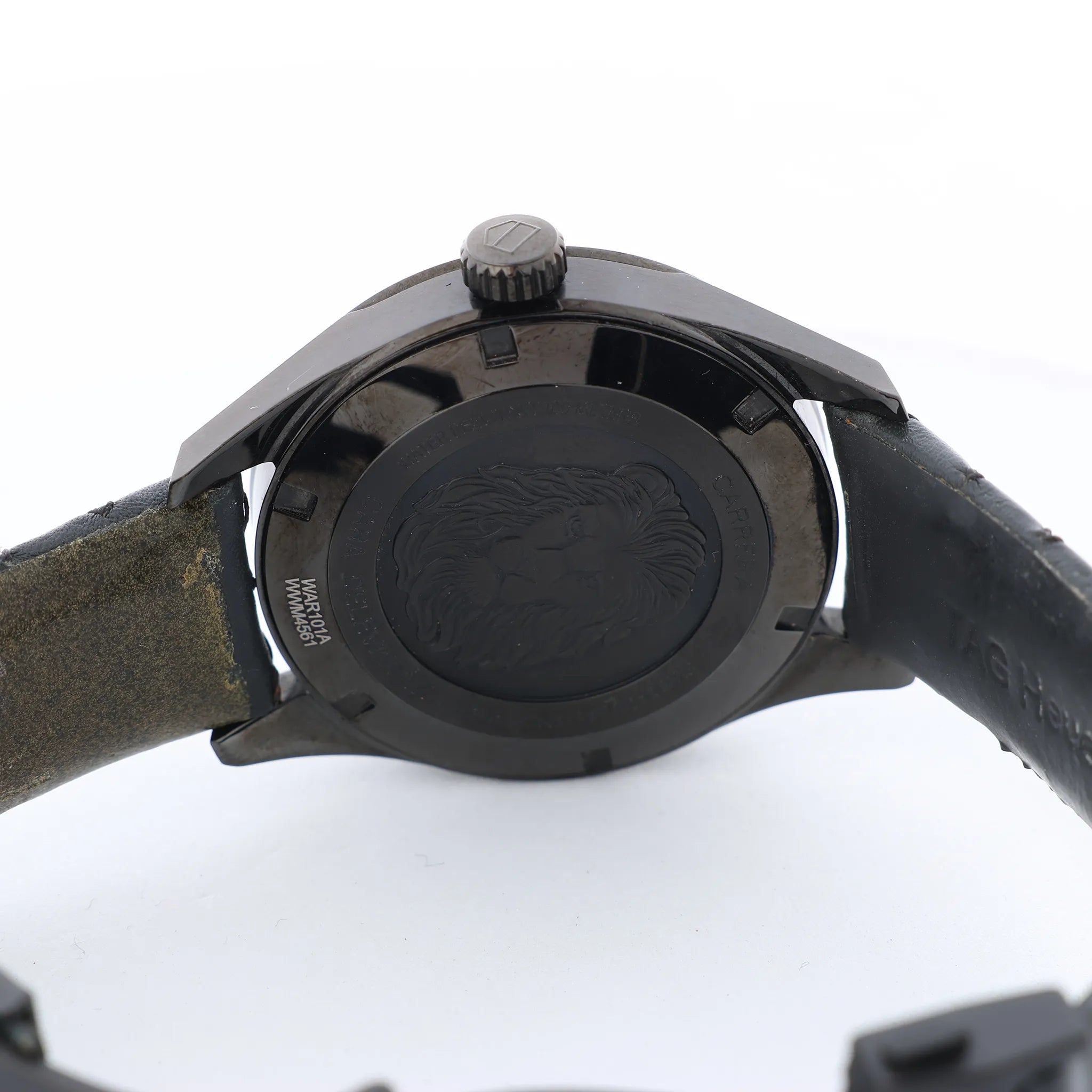 TAG Heuer Carrera Delevingne Editions WAR101A WWM4561 SS x Leather QZ Watch with Gray Dial