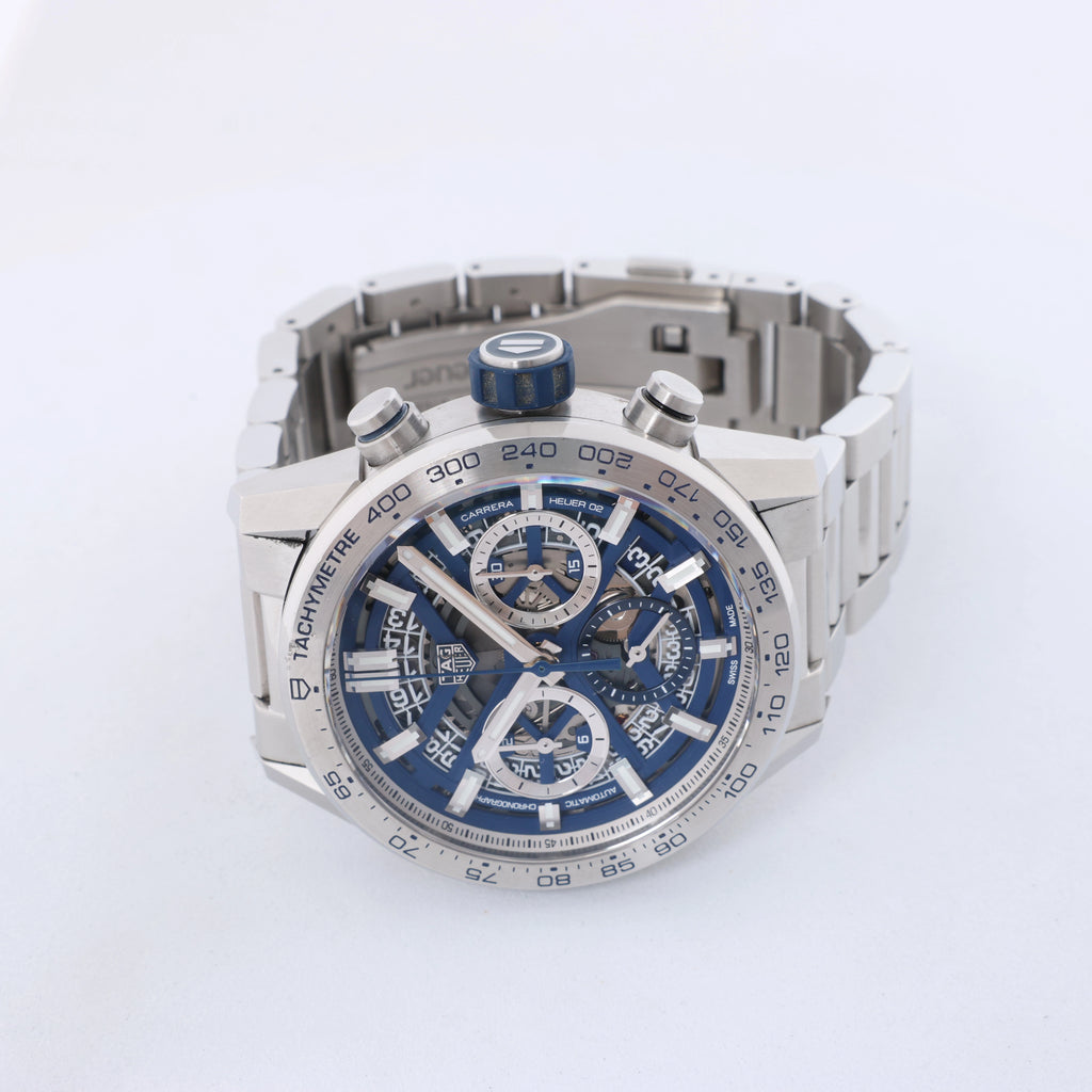 TAG Heuer Carrera Heuer 02 CBG2019 WMJ3919 SS AT Skeleton Black Dial Watch