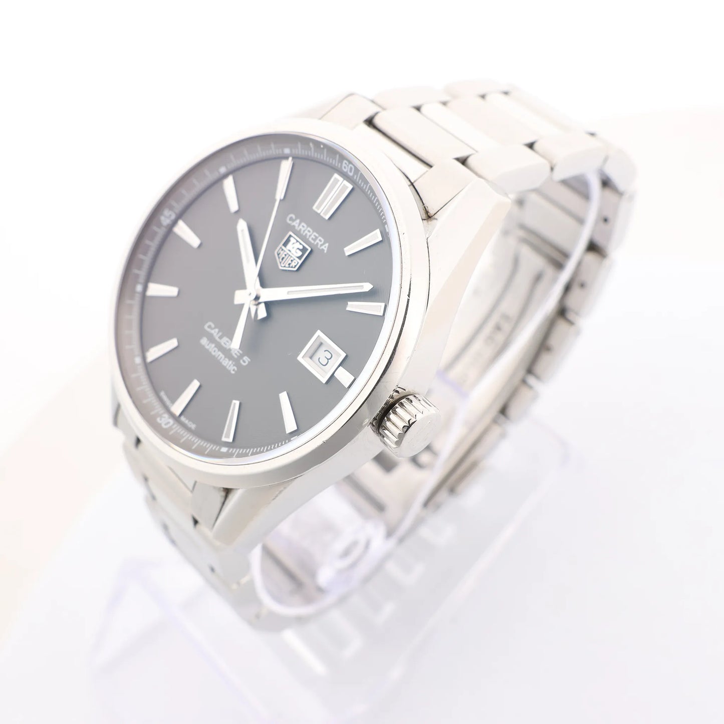 TAG Heuer Carrera WAR211C.BA0782 WEX0802 SS AT Watch with Gray Dial