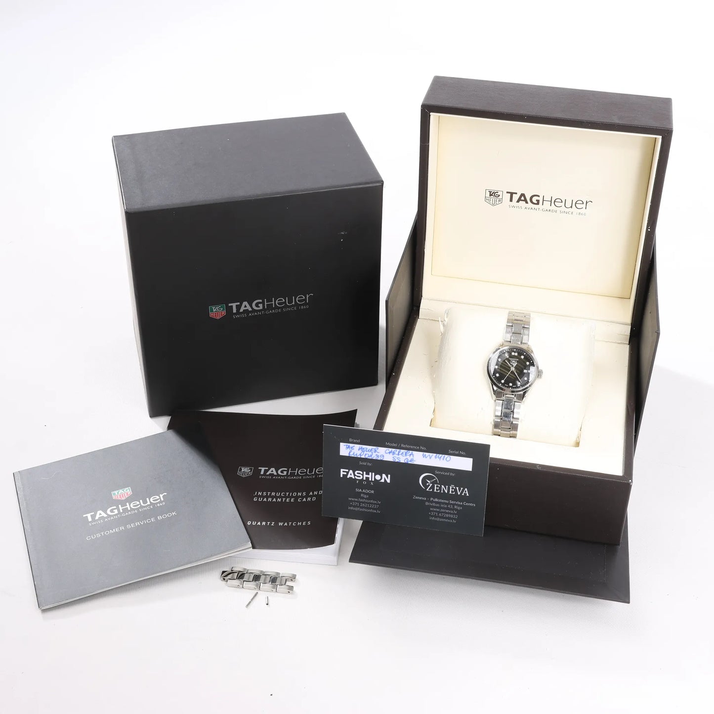 TAG Heuer Carrera WV1410 RUP0239 SS QZ Uhr mit schwarzem Zifferblatt