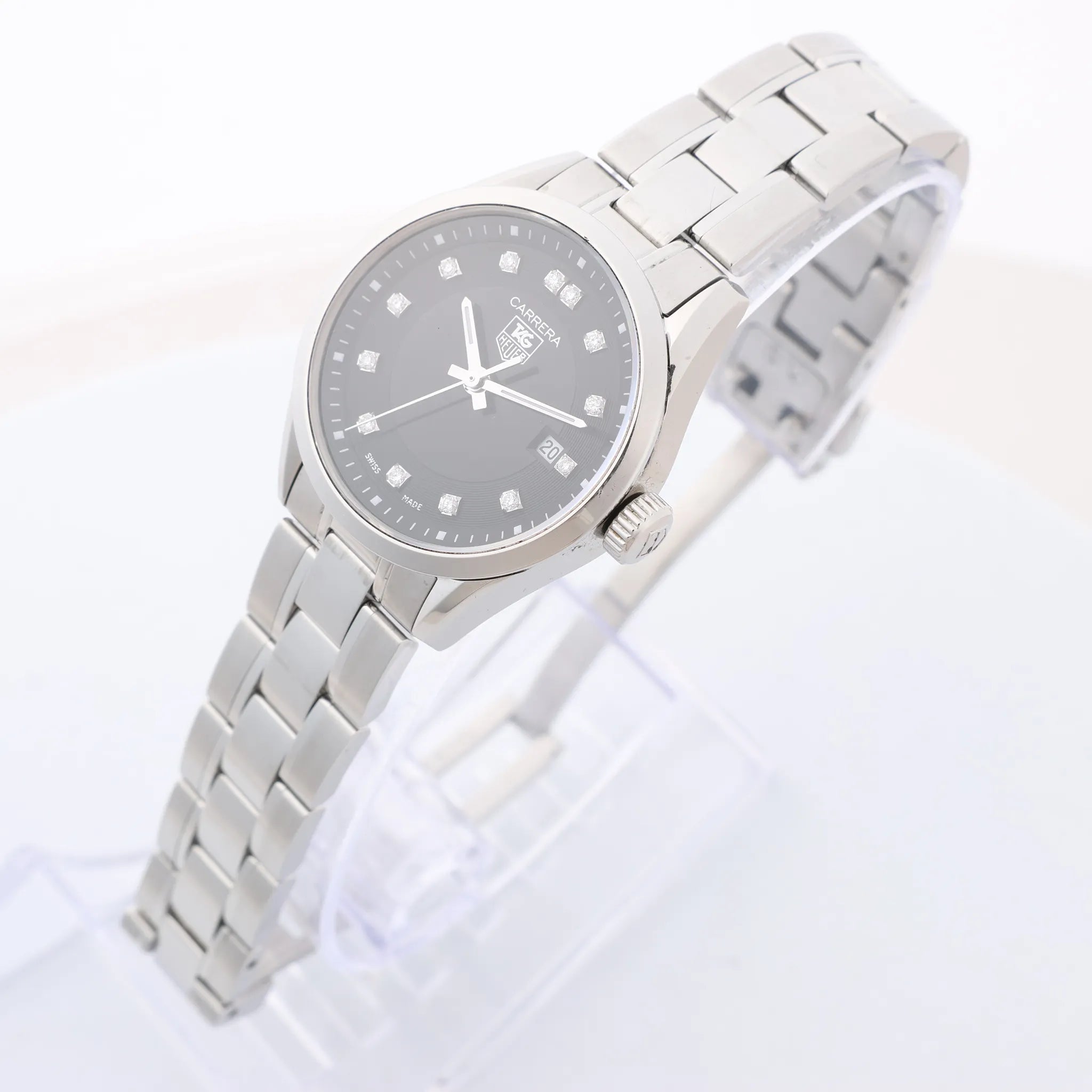 TAG Heuer Carrera WV1410 RUP0239 SS QZ Black Dial Watch