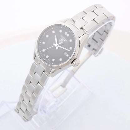 TAG Heuer Carrera WV1410 RUP0239 SS QZ Uhr mit schwarzem Zifferblatt