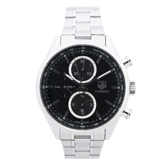 Montre TAG Heuer Carrera Calibre 1887 Chronographe CAR2110.BA0720 RPR0632 SS AT Cadran Noir