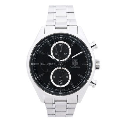 TAG Heuer Carrera Calibre 1887 Chronograph CAR2110.BA0720 RPR0632 SS AT Black Dial Watch