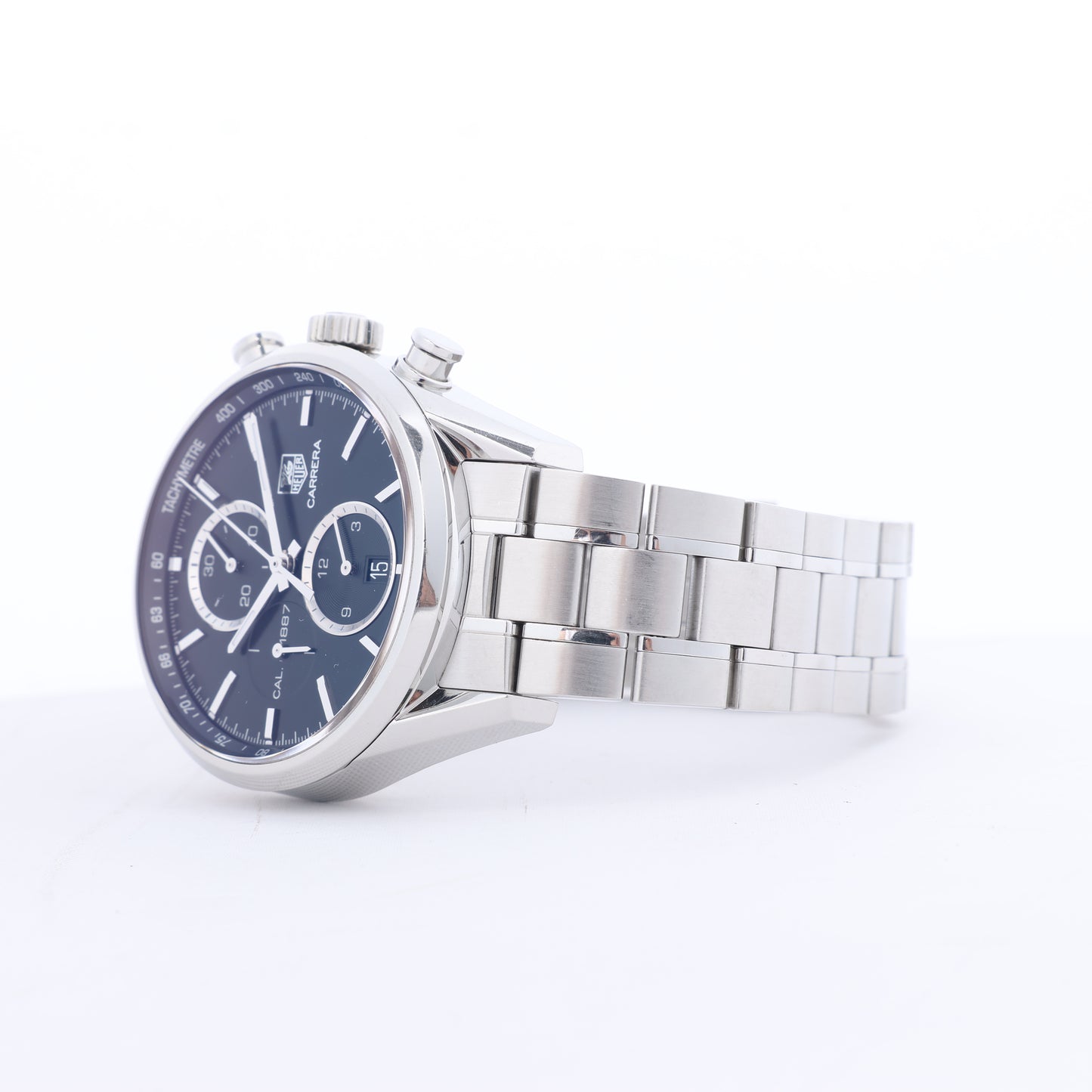 TAG Heuer Carrera Calibre 1887 Chronograph CAR2110.BA0720 RPR0632 SS AT Black Dial Watch