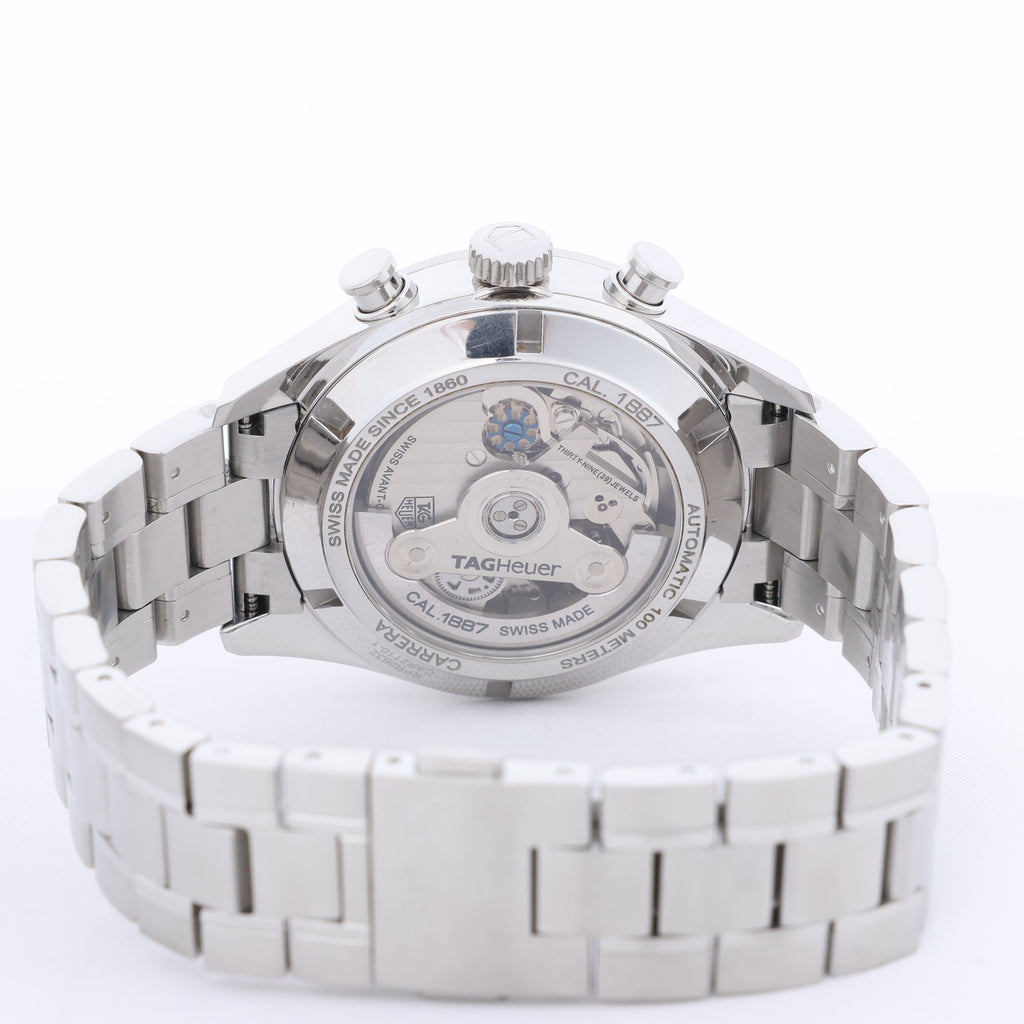 TAG Heuer Carrera Calibre 1887 Chronograph CAR2110.BA0720 RPR0632 SS AT Black Dial Watch