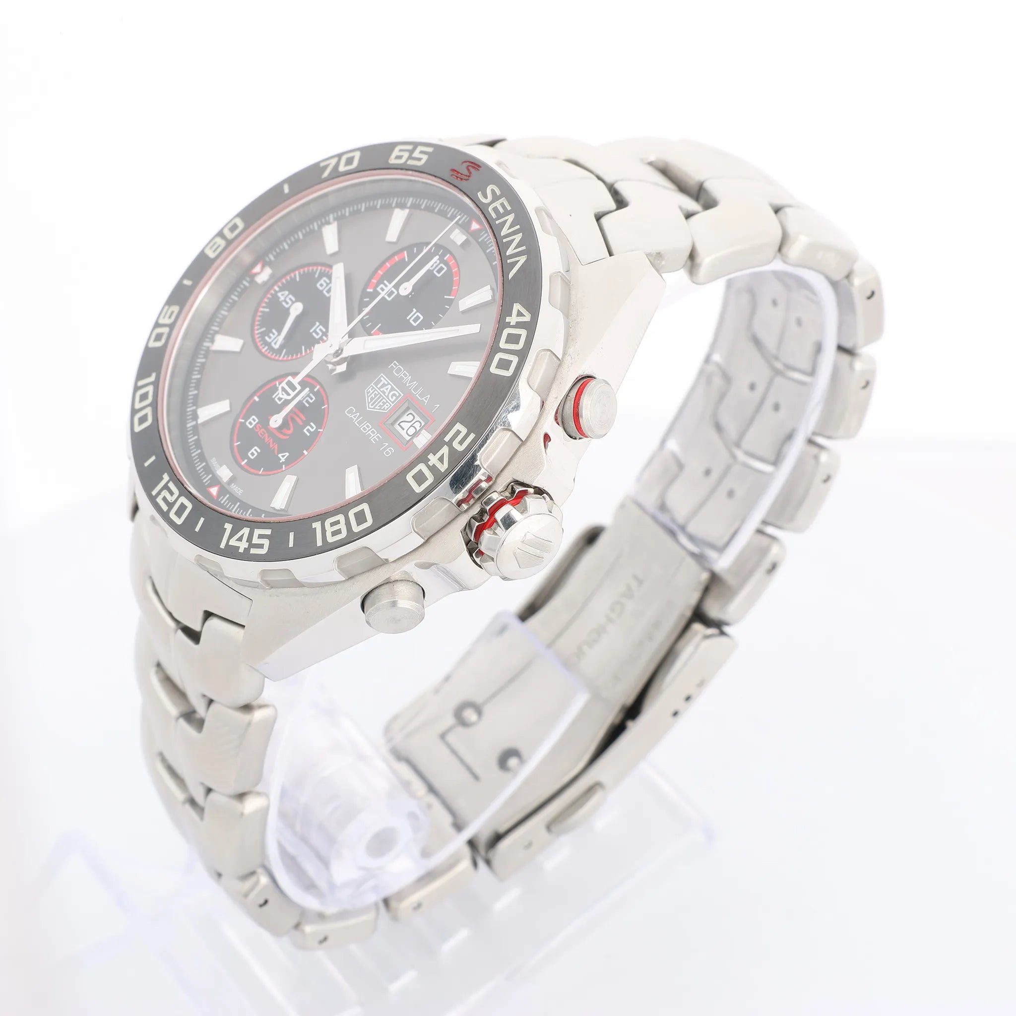 TAG Heuer Formula 1 Calibre 16 Ayrton Senna Special Edition WTU7512 CAZ201D-0 SS AT Watch with Gray Dial