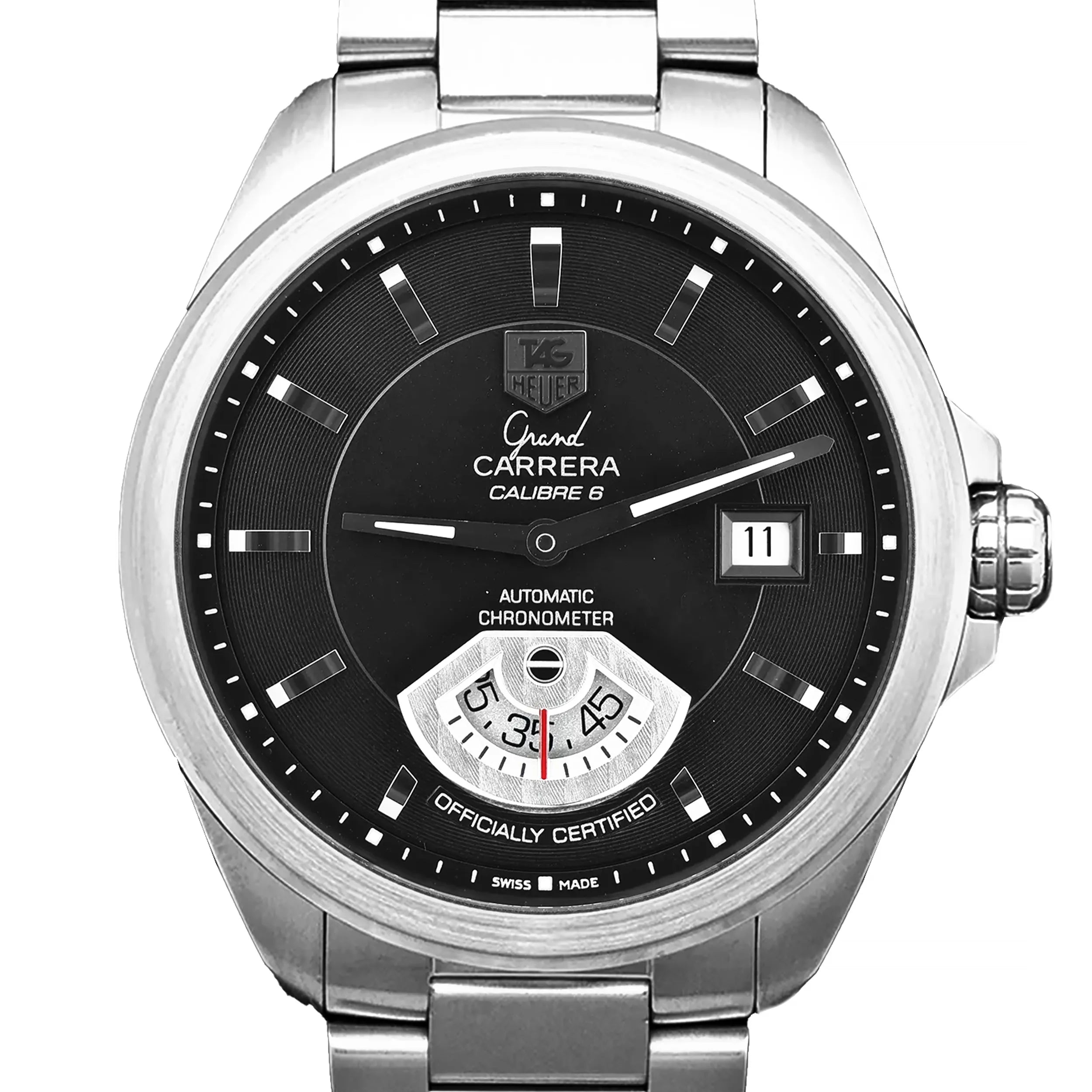 TAG Heuer Grand Carrera WAV511A.BA0900 SS AT Black Dial Watch
