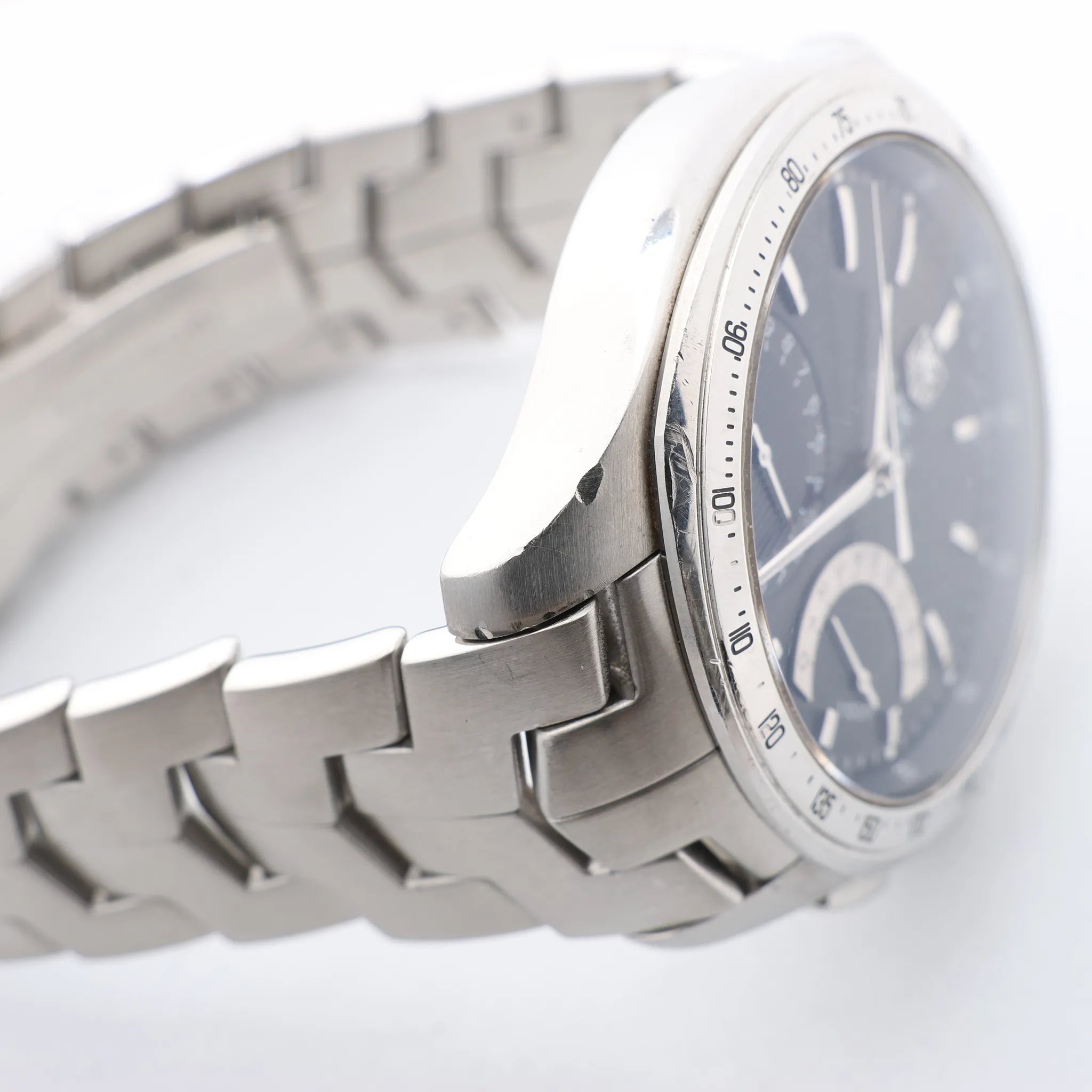 TAG Heuer Link Calibre S  CAT7010 RZP4293 SS QZ Black Dial Watch
