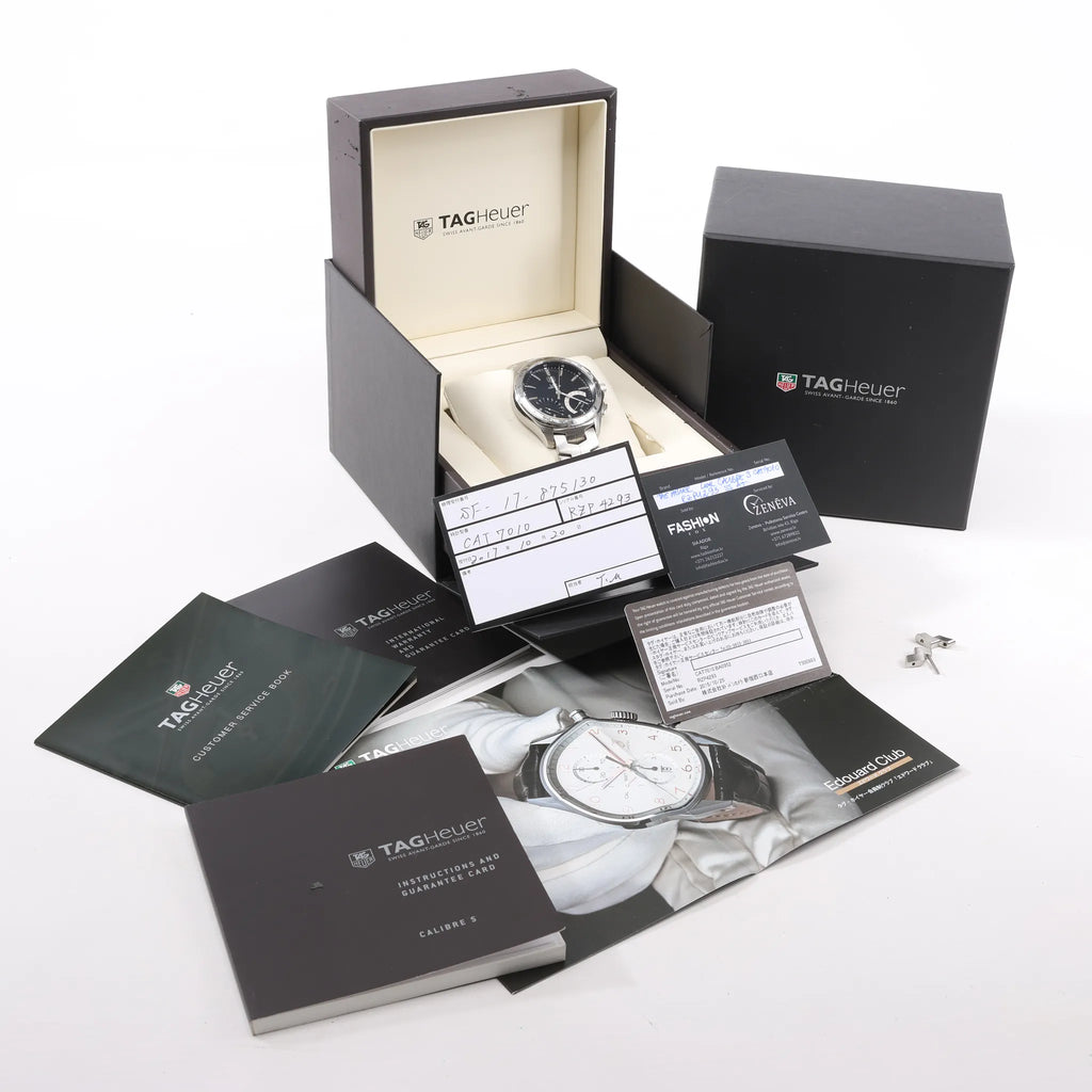 TAG Heuer Link Calibre S  CAT7010 RZP4293 SS QZ Black Dial Watch