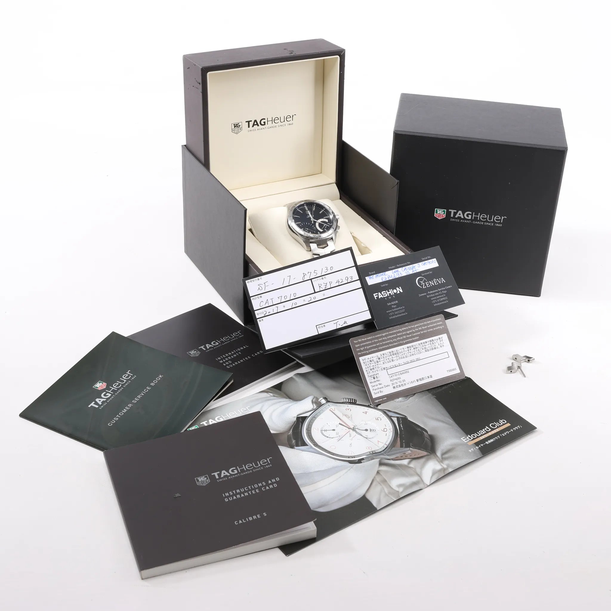 TAG Heuer Link Calibre S  CAT7010 RZP4293 SS QZ Black Dial Watch