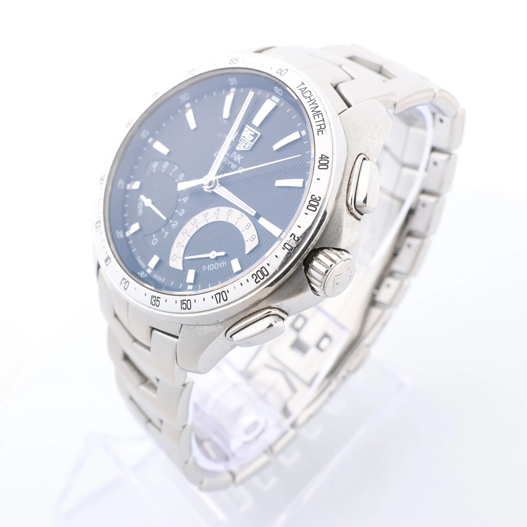 TAG Heuer Link Calibre S  CAT7010 RZP4293 SS QZ Black Dial Watch