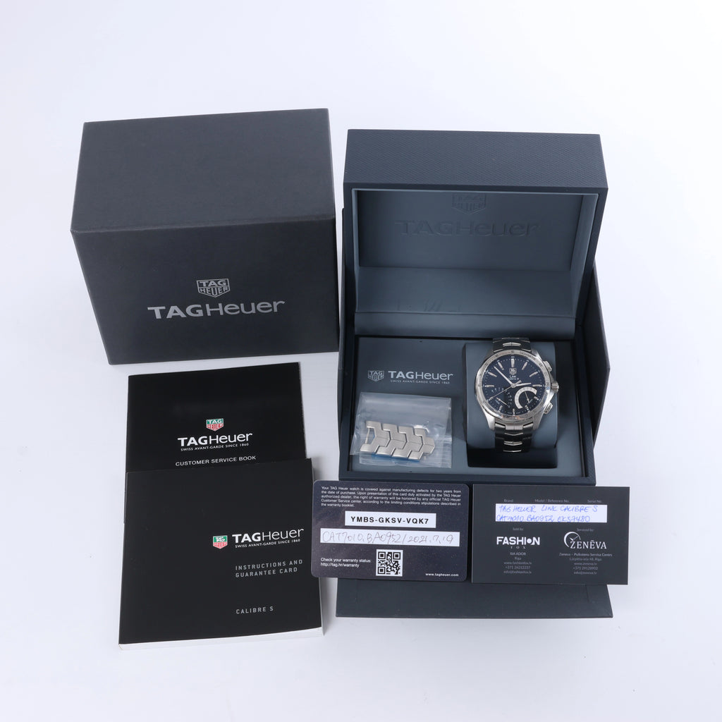 TAG Heuer link Caliber S Quartz Wristwatch, ref. CAT7010.BA0952 With Black Dial