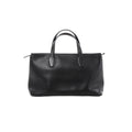 Black The Row Marcel leather bag with smooth finish, elongated double handles, softly structured rectangular shape and minimal detailing.