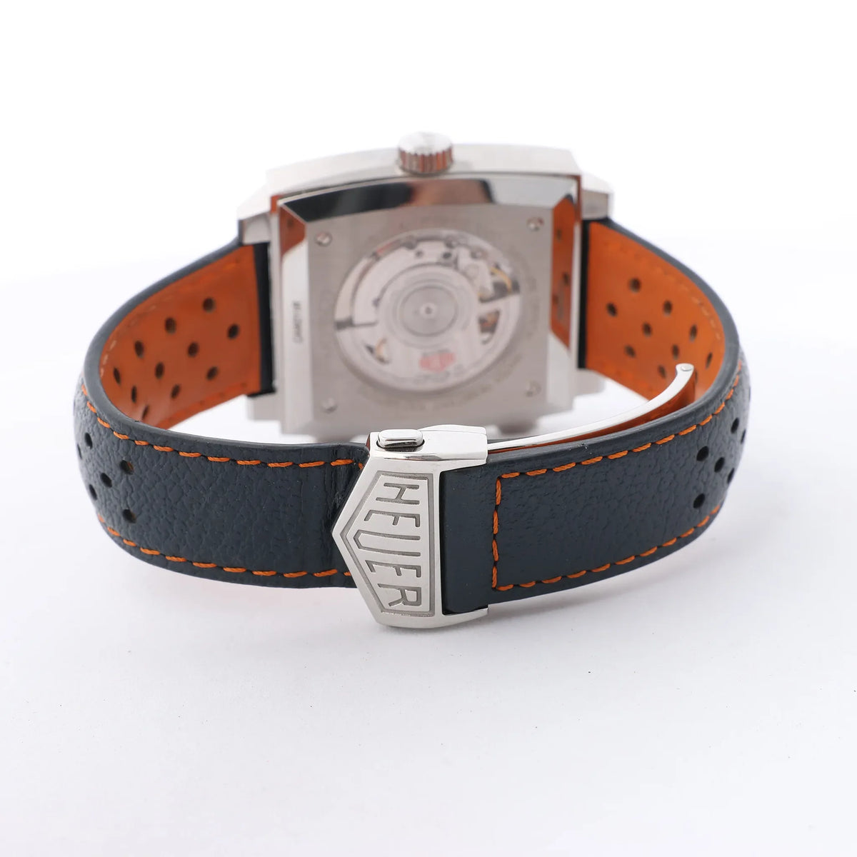 TAG Heuer Monaco Gulf Special Edition CAW211R.FC6401 WMY9310 SS x Leather AT Watch with Blue Dial