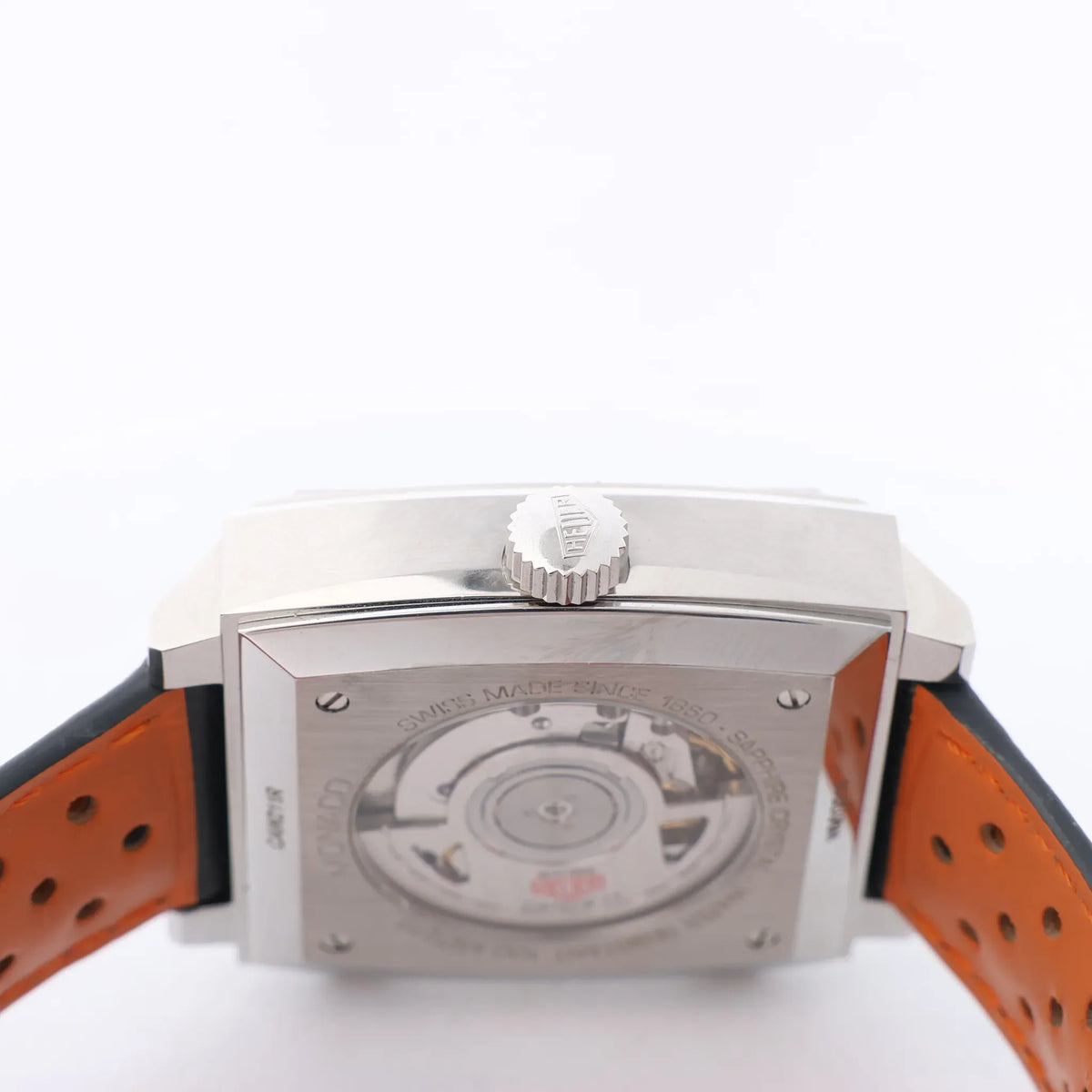 TAG Heuer Monaco Gulf Special Edition CAW211R.FC6401 WMY9310 SS x Leather AT Watch with Blue Dial