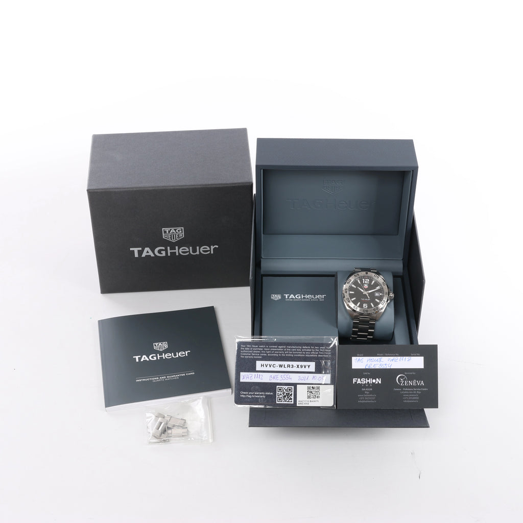 TAG Heuer Formula 1 WAZ1112 BRE3554 SS QZ Watch with Black Dial