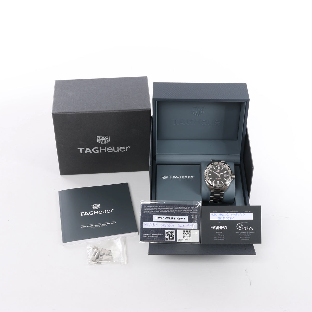 TAG Heuer Formula 1 WAZ1112 BRE3554 SS QZ Watch with Black Dial