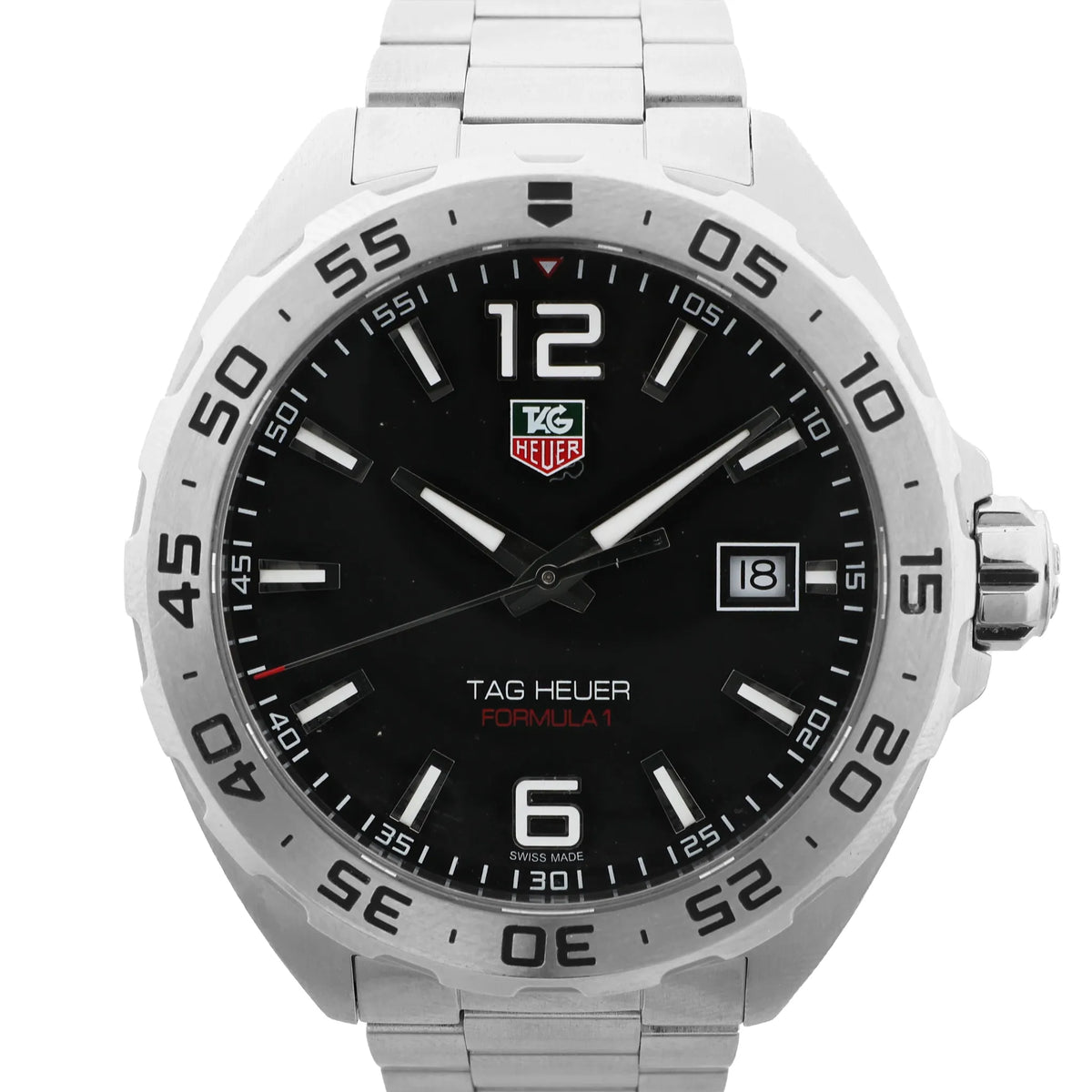 TAG Heuer Formula 1 WAZ1112 BRE3554 SS QZ Watch with Black Dial