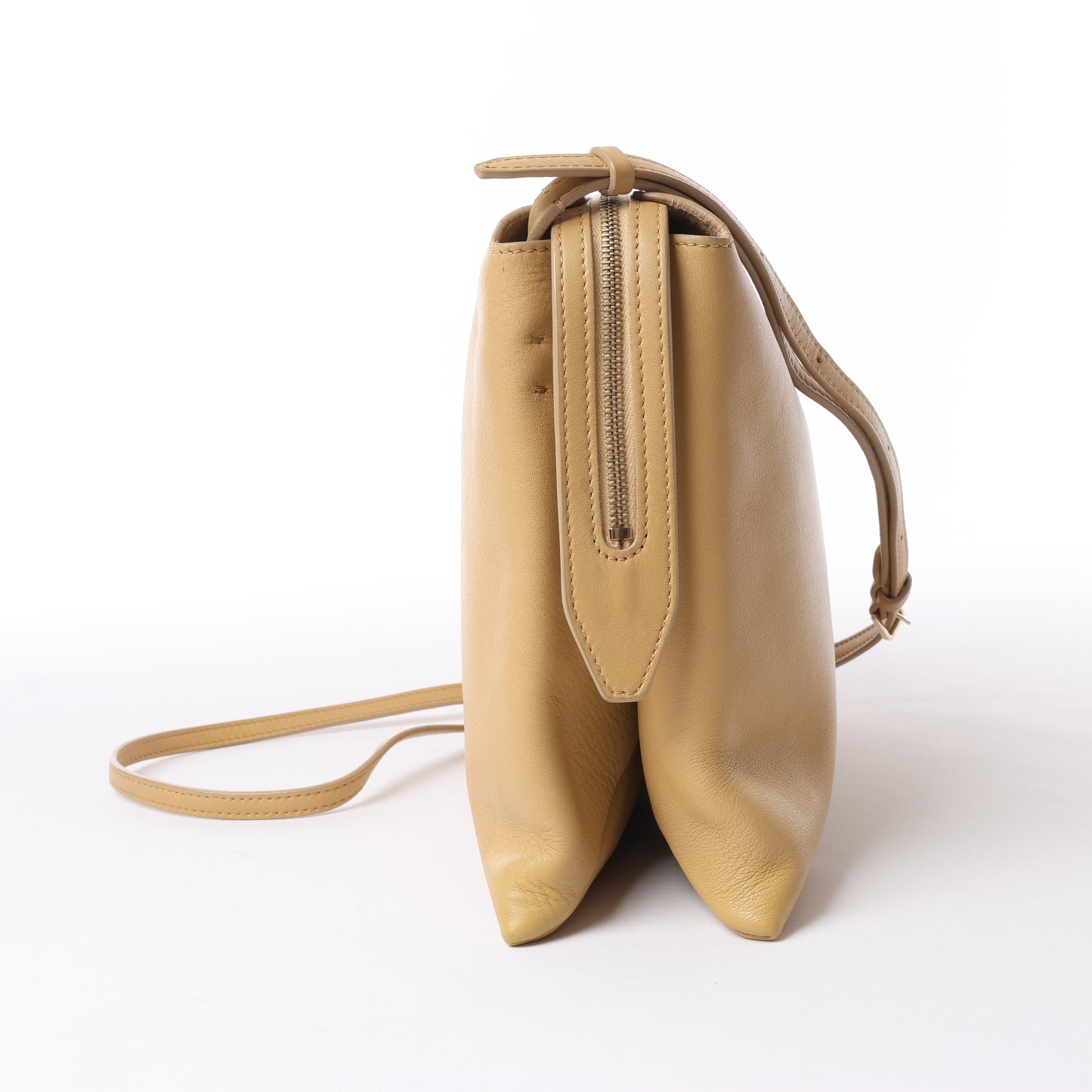 The Row Mini Twin Leather Shoulder Bag in Beige