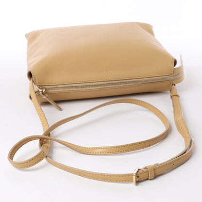 The Row Mini Twin Leather Shoulder Bag in Beige