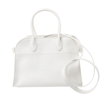 Sac à main double usage en cuir souple Margaux 10 de The Row, blanc