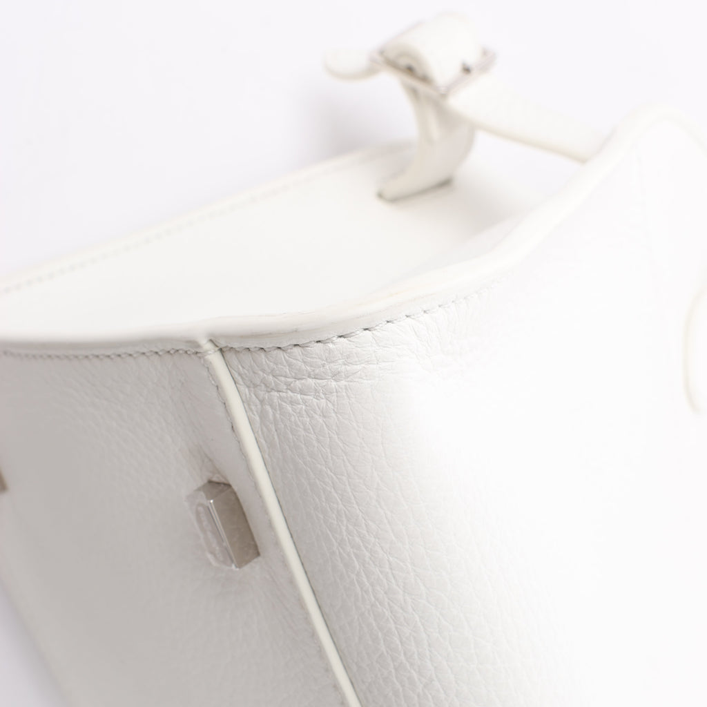 The Row Soft Margaux 10 Leather 2Way Handbag in White
