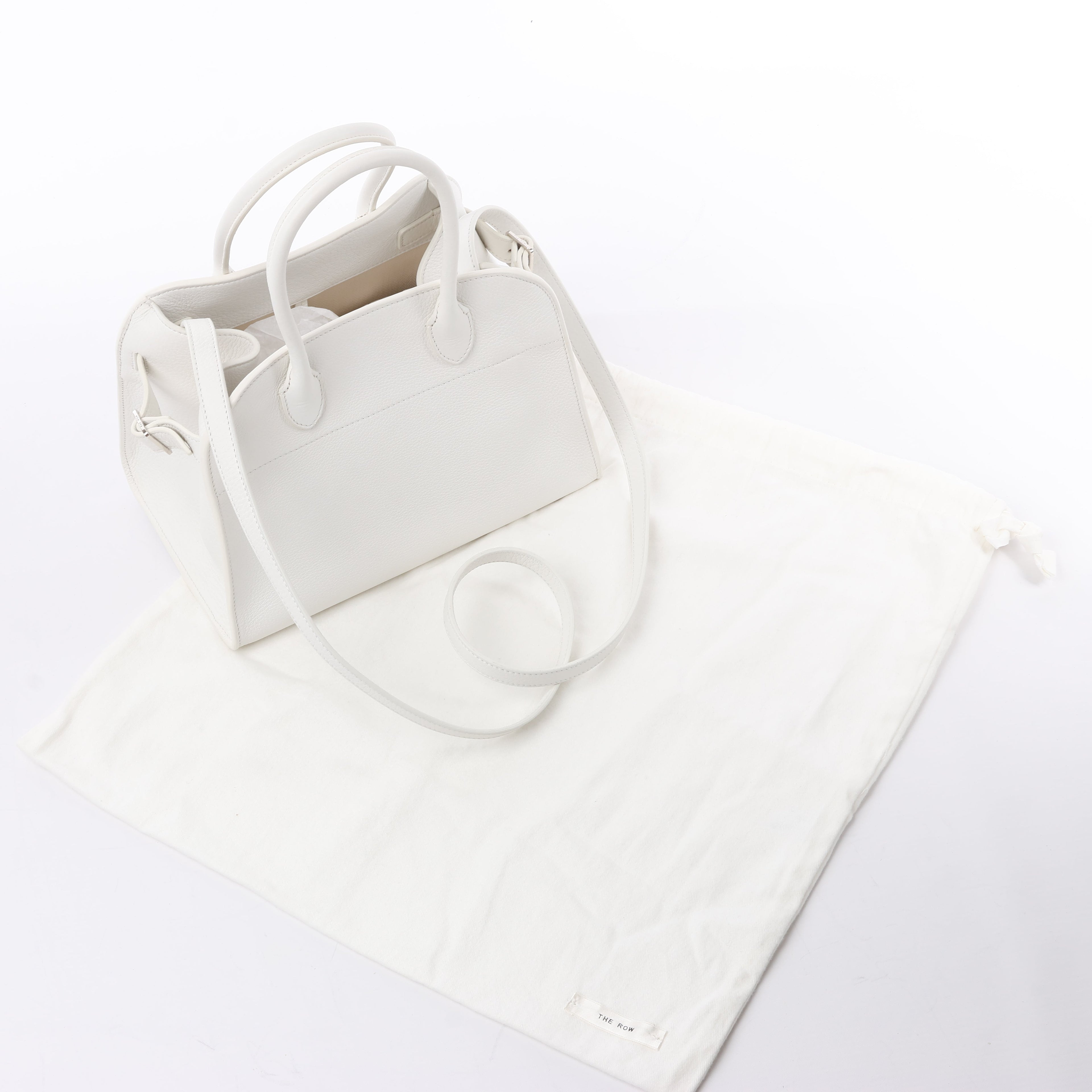 The Row Soft Margaux 10 Leather 2Way Handbag in White