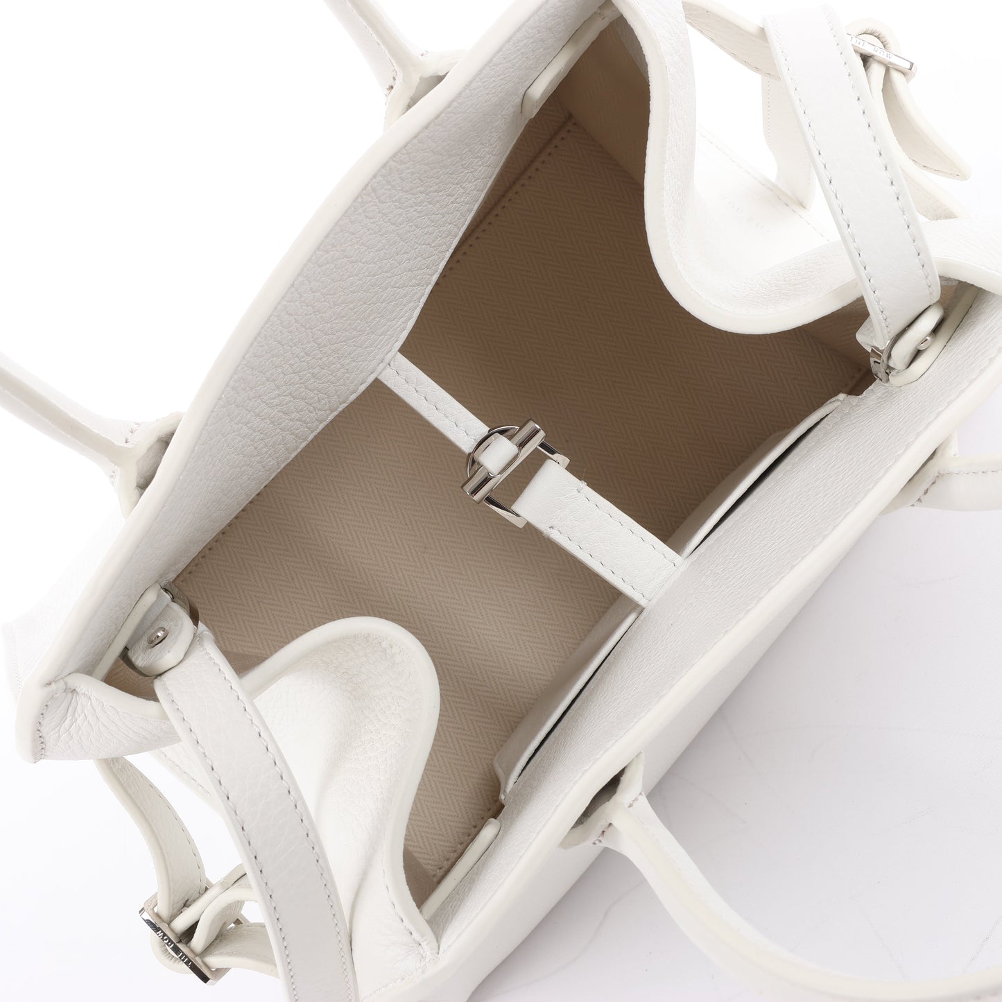 The Row Soft Margaux 10 Leather 2Way Handbag in White