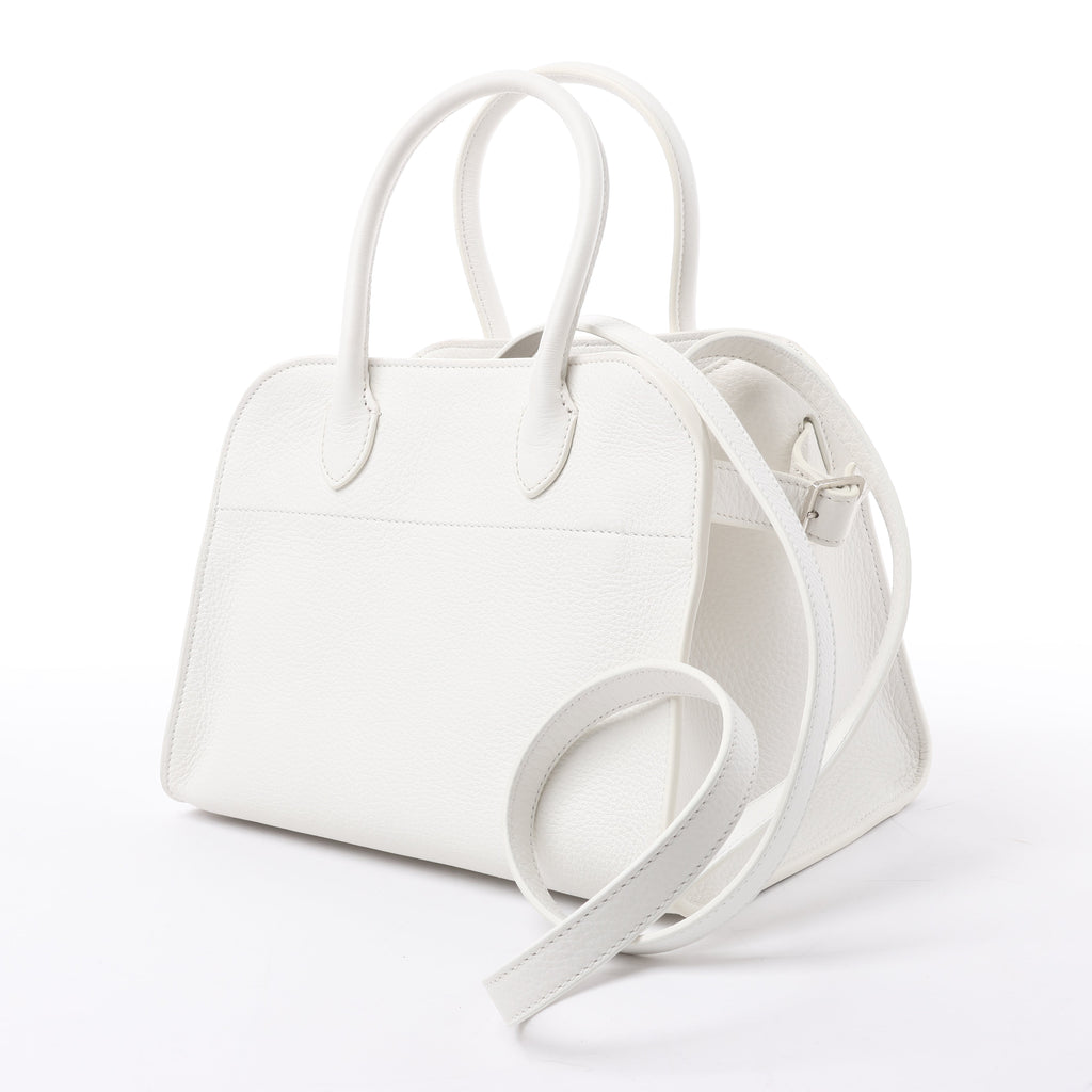 The Row Soft Margaux 10 Leather 2Way Handbag in White