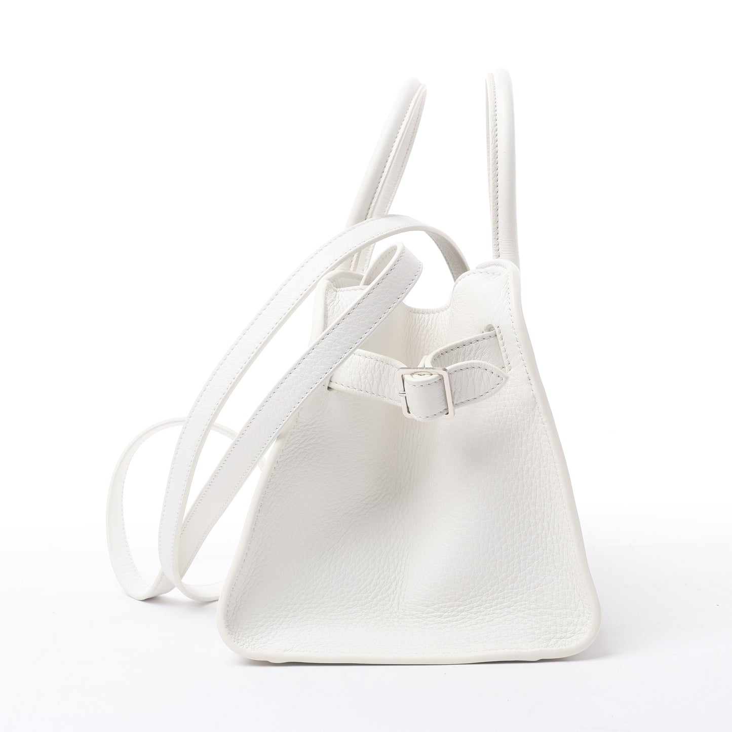 Sac à main double usage en cuir souple Margaux 10 de The Row, blanc